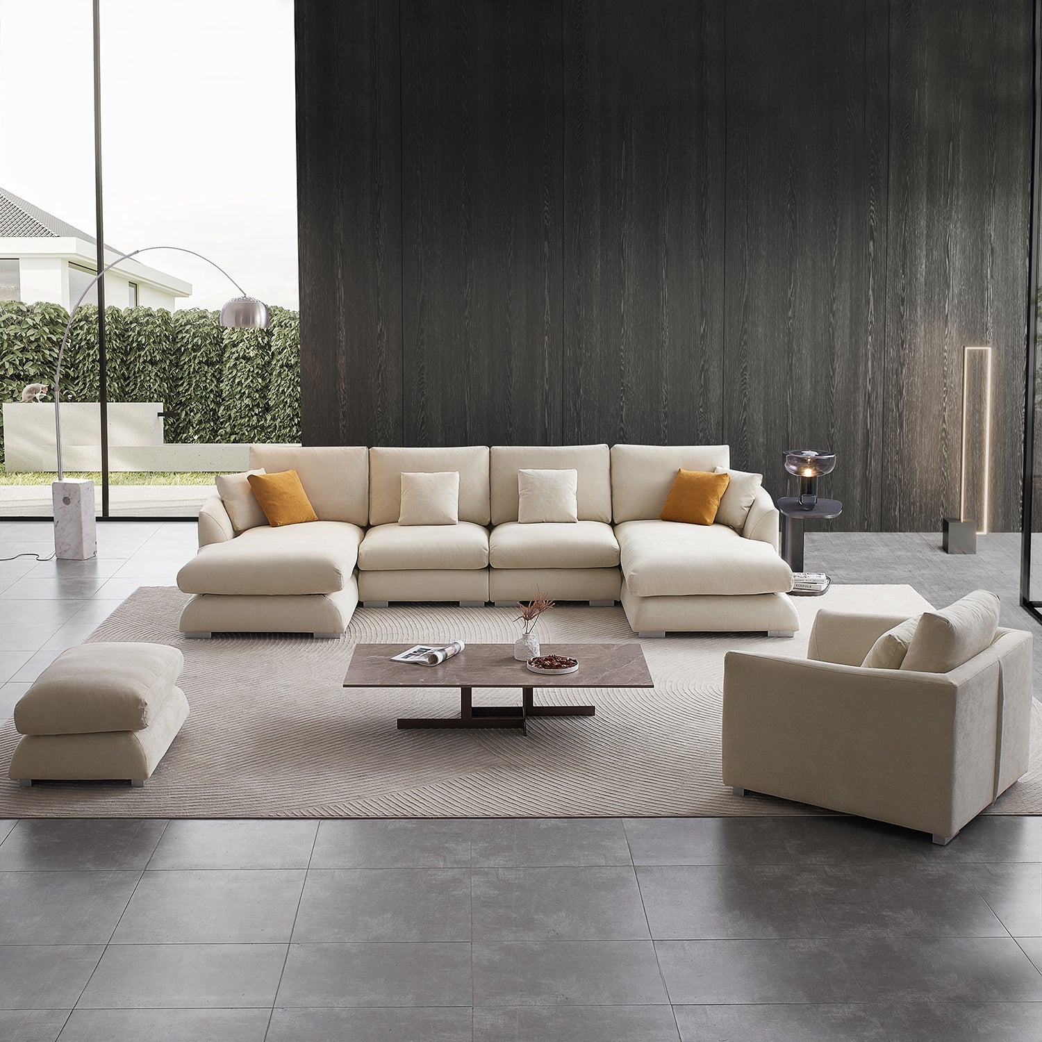 sectional - Feathers U Sectional Room Set - MC - Mario Capasa