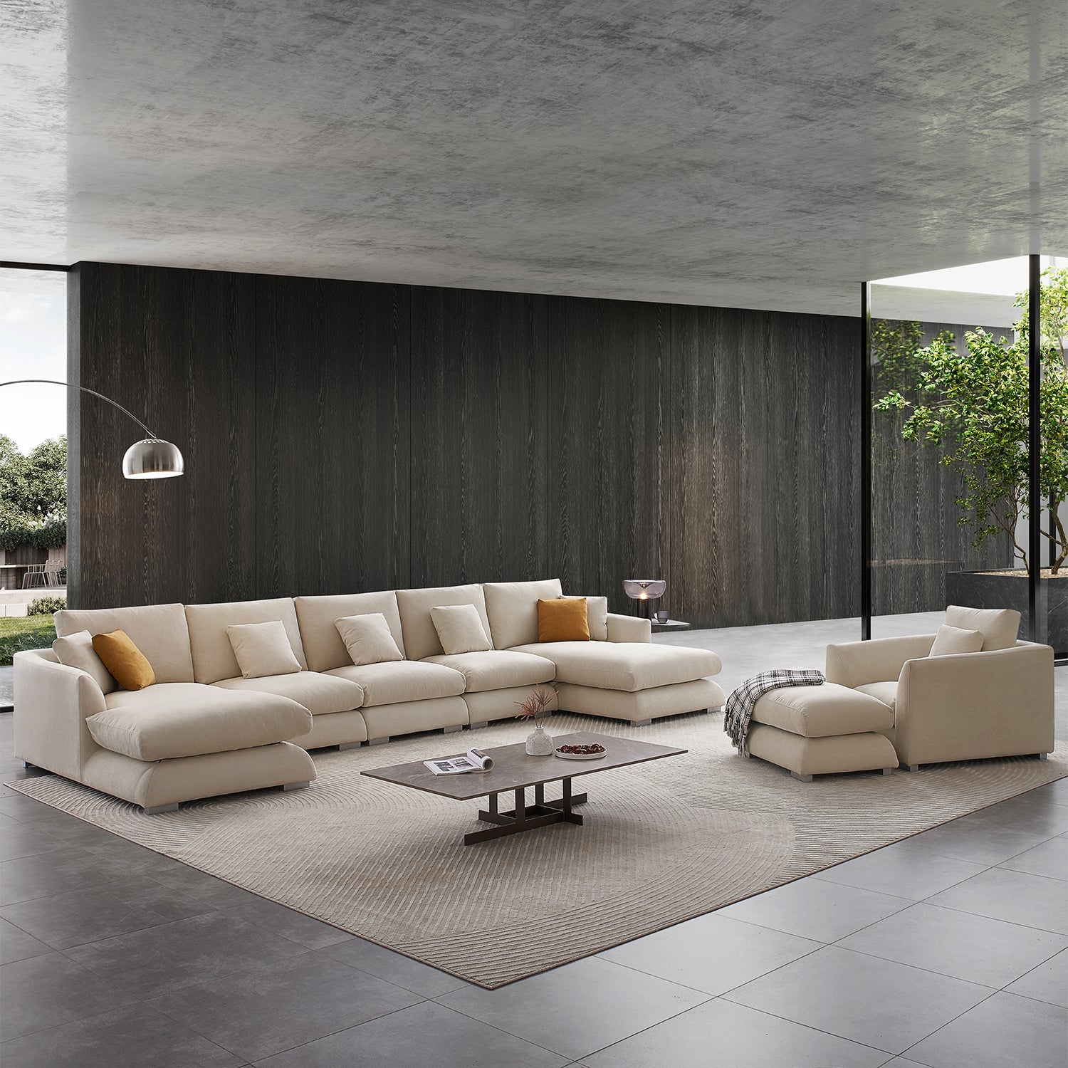 sectional - Feathers U Sectional Room Set - MC - Mario Capasa