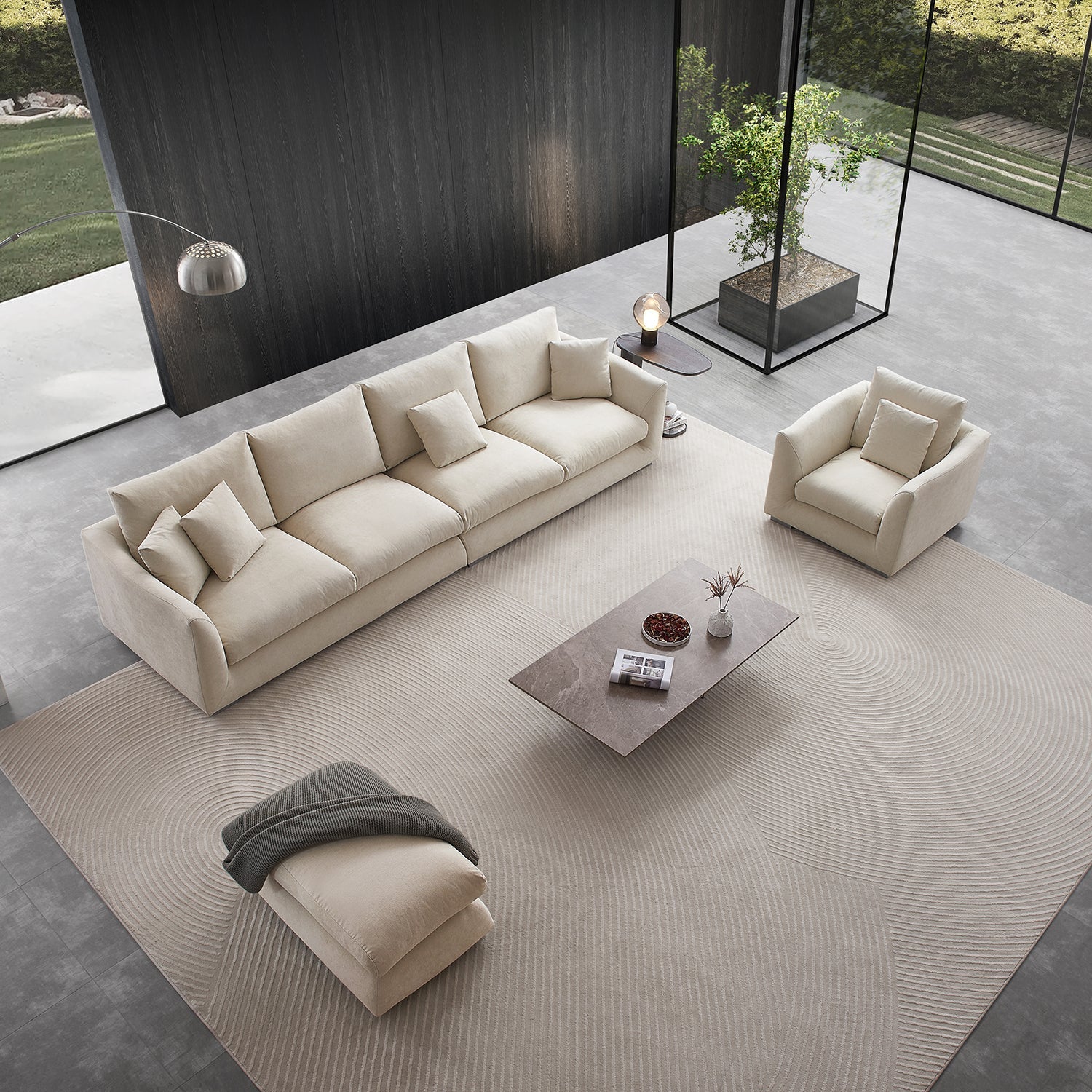 Sofa - Feathers Sofa Room Set - MC - Mario Capasa