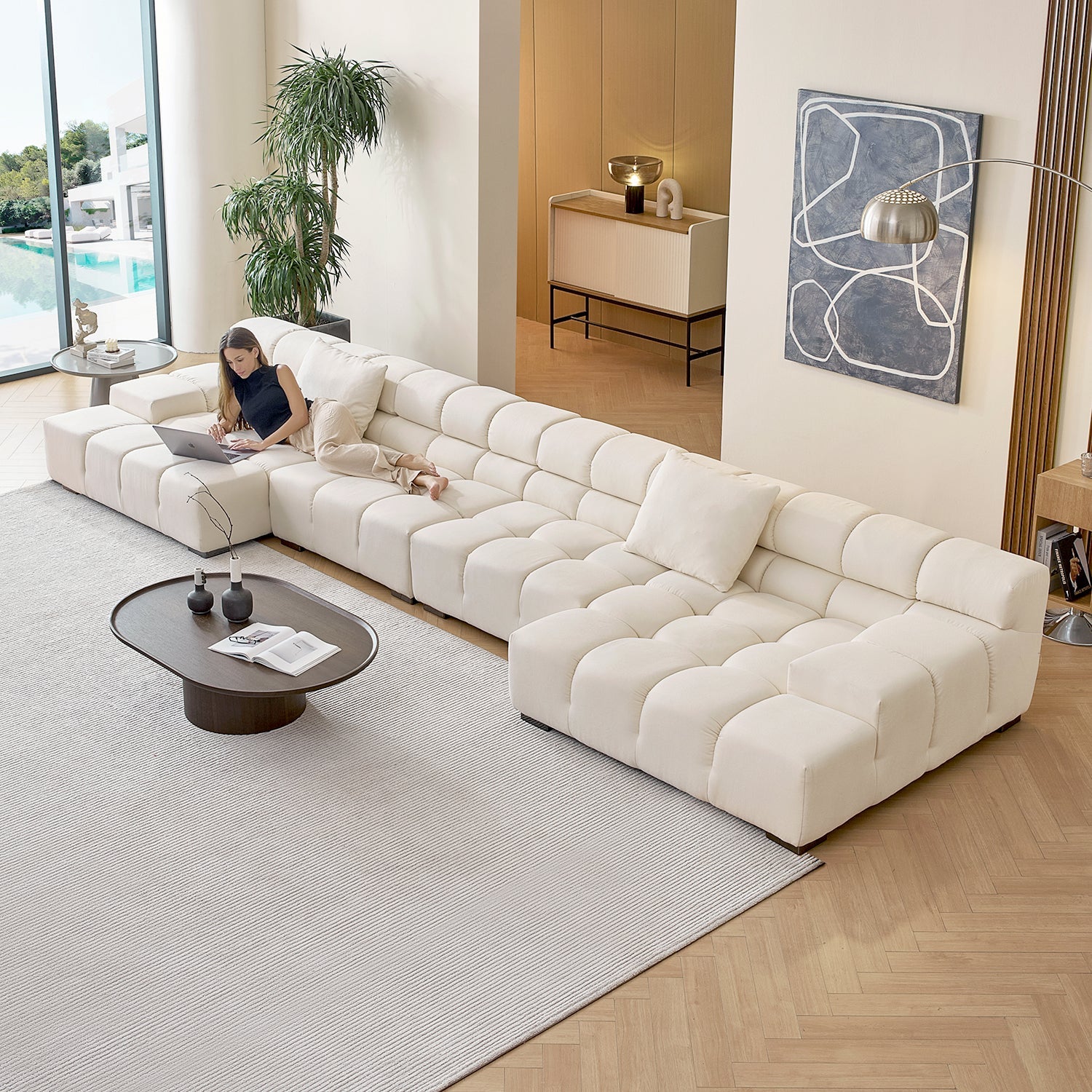 sectional - Amora U Sectional Low Arm - MC - Mario Capasa