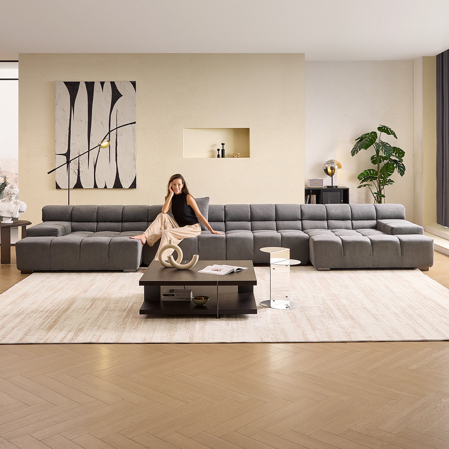 sectional - Amora U Sectional Low Arm - MC - Mario Capasa