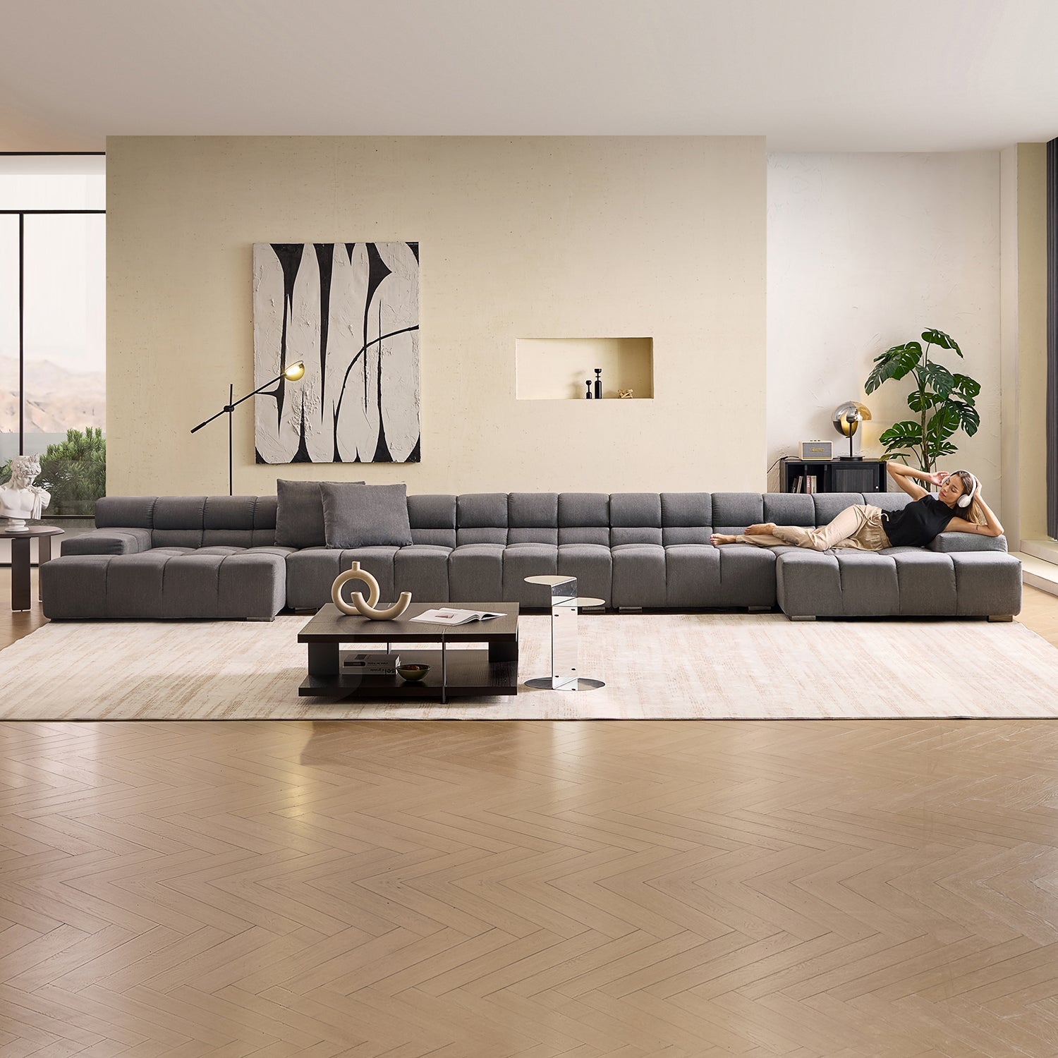sectional - Amora U Sectional Low Arm - MC - Mario Capasa