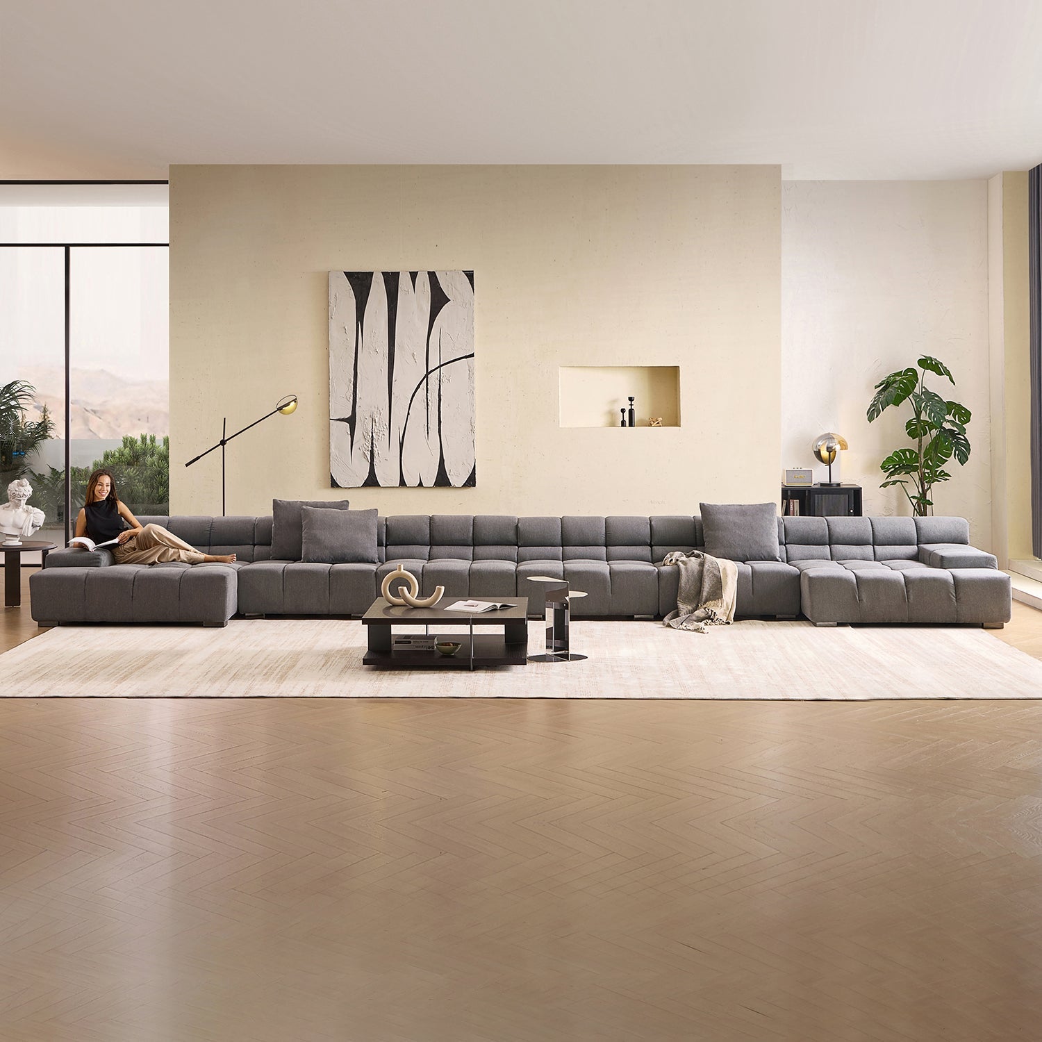 sectional - Amora U Sectional Low Arm - MC - Mario Capasa