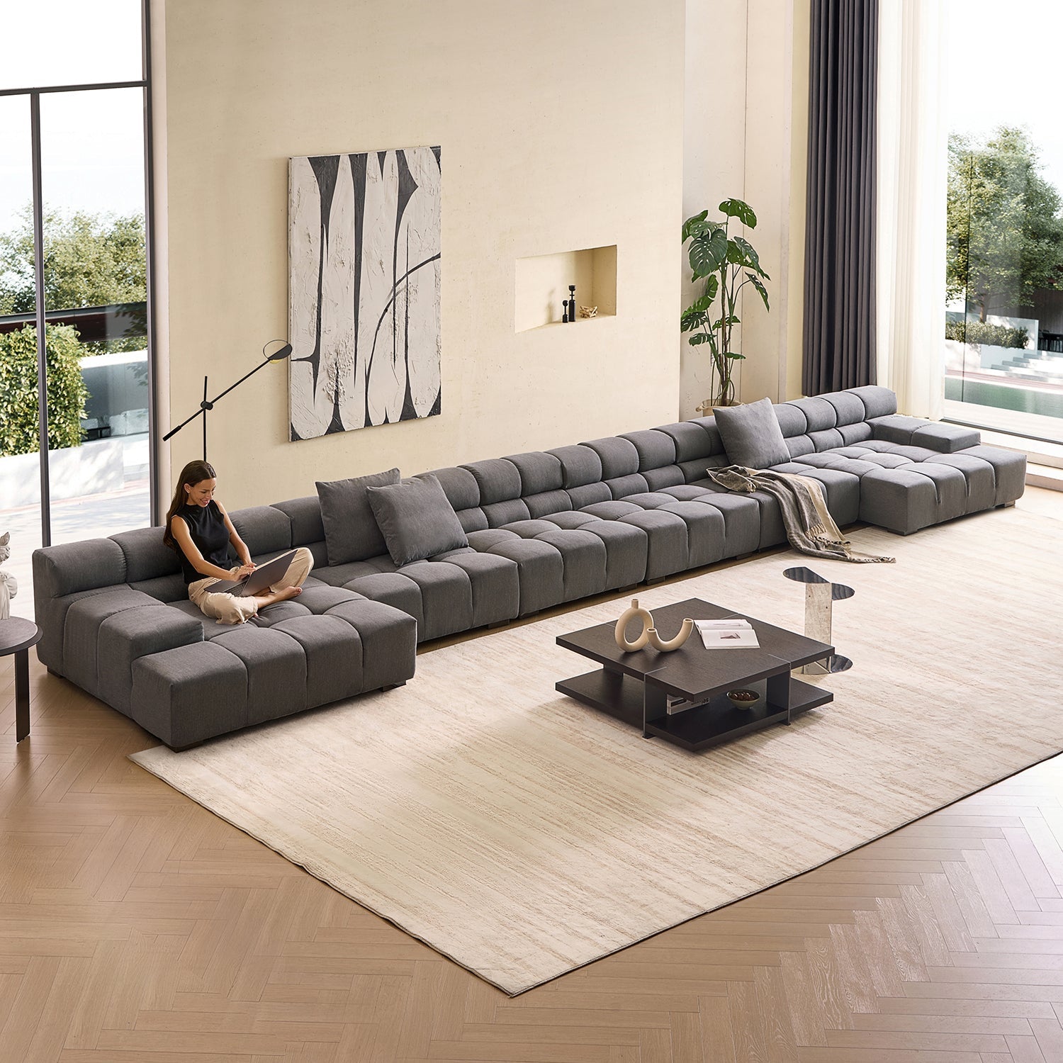 sectional - Amora U Sectional Low Arm - MC - Mario Capasa