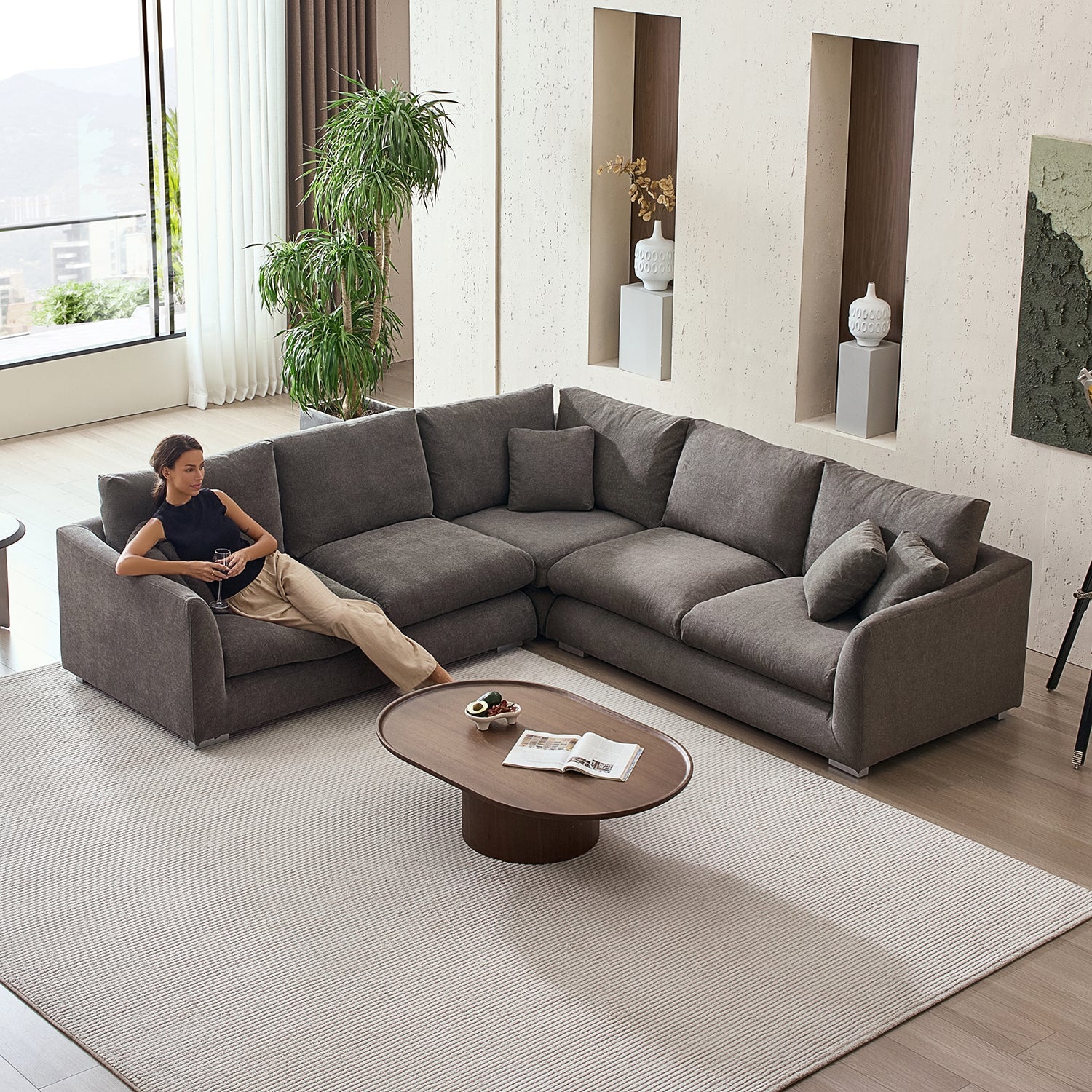 Sofa - Feathers L Sectional - MC - Mario Capasa