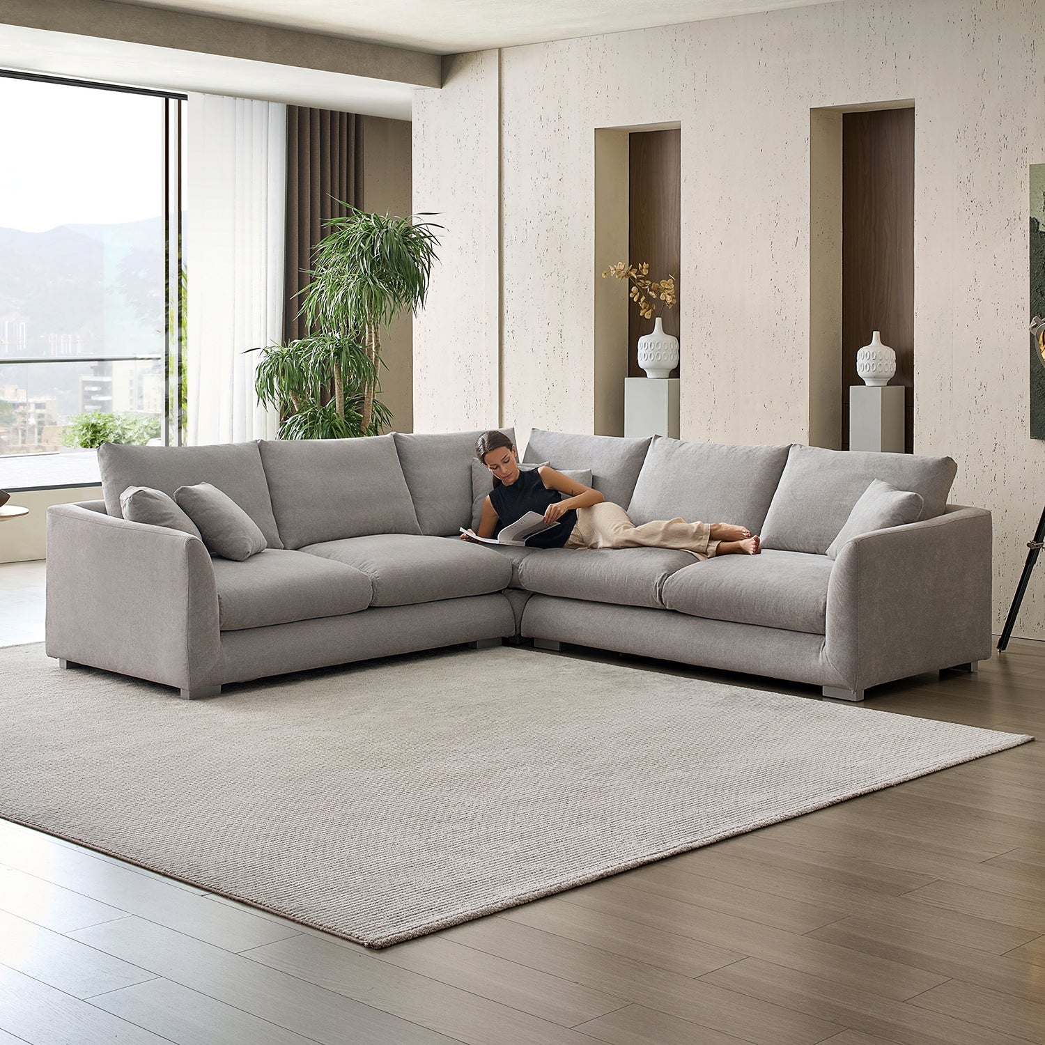 Sofa - Feathers L Sectional - MC - Mario Capasa
