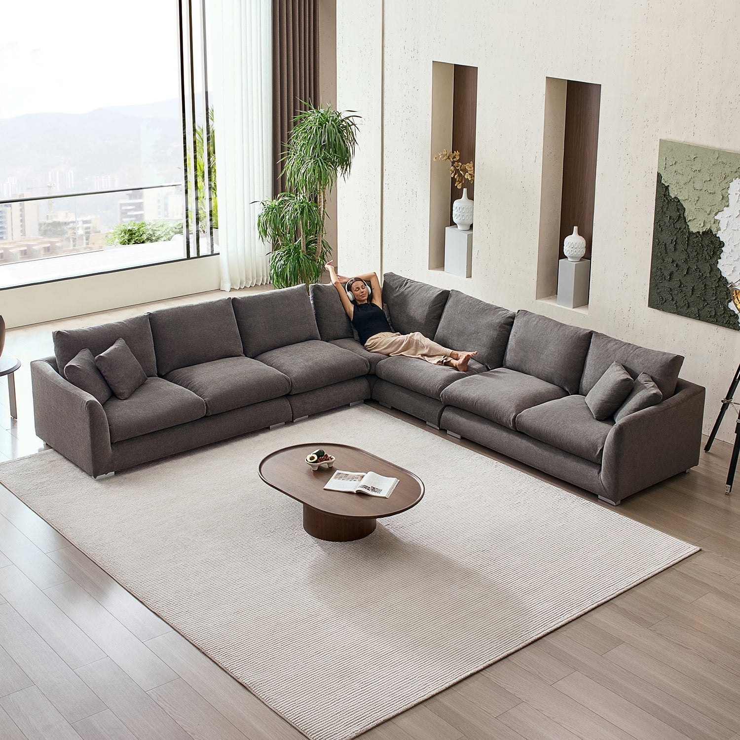 Sofa - Feathers L Sectional - MC - Mario Capasa