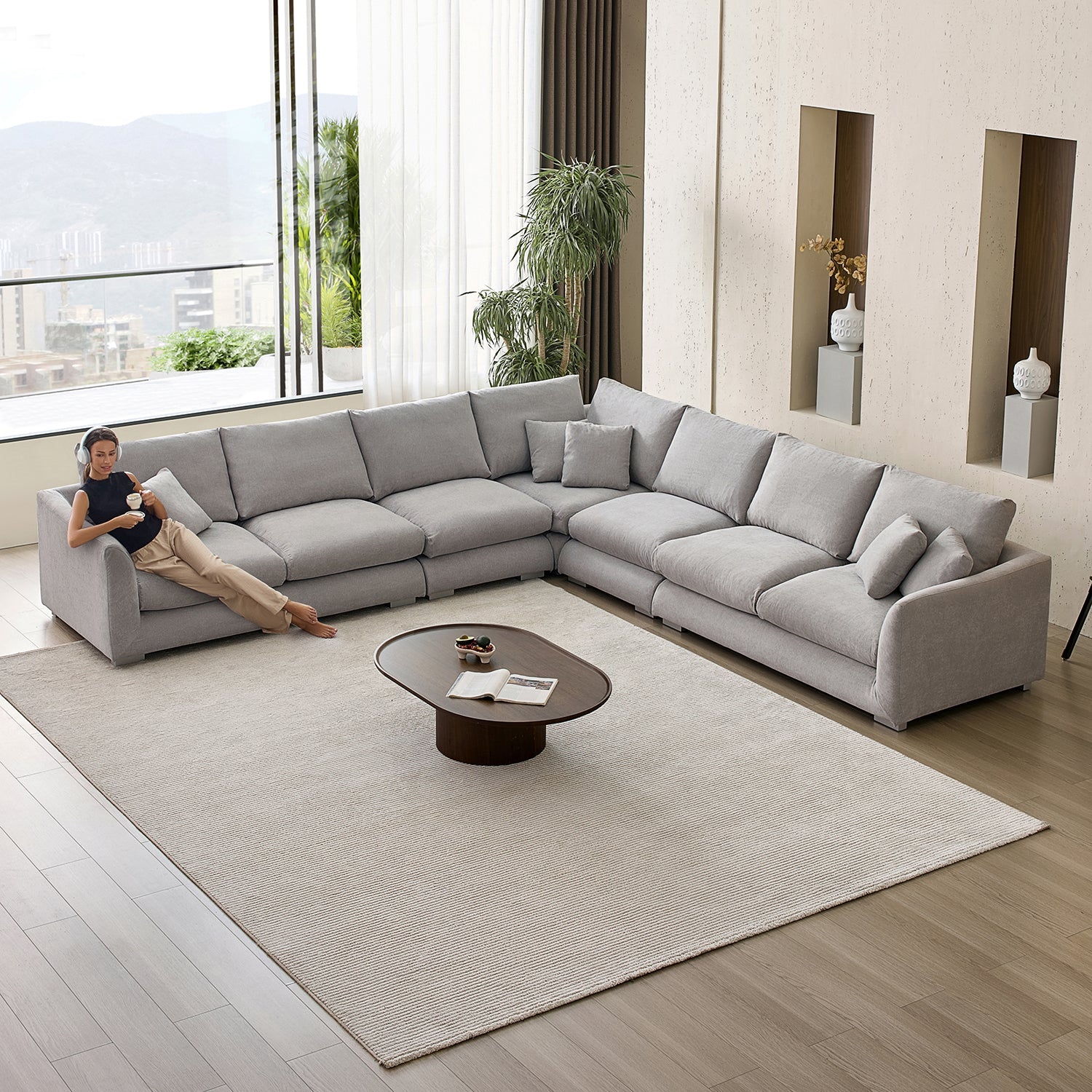Sofa - Feathers L Sectional - MC - Mario Capasa
