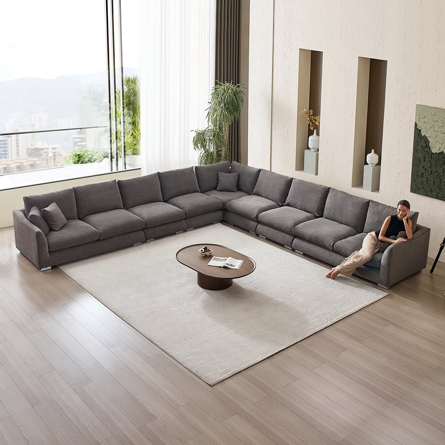 Sofa - Feathers L Sectional - MC - Mario Capasa