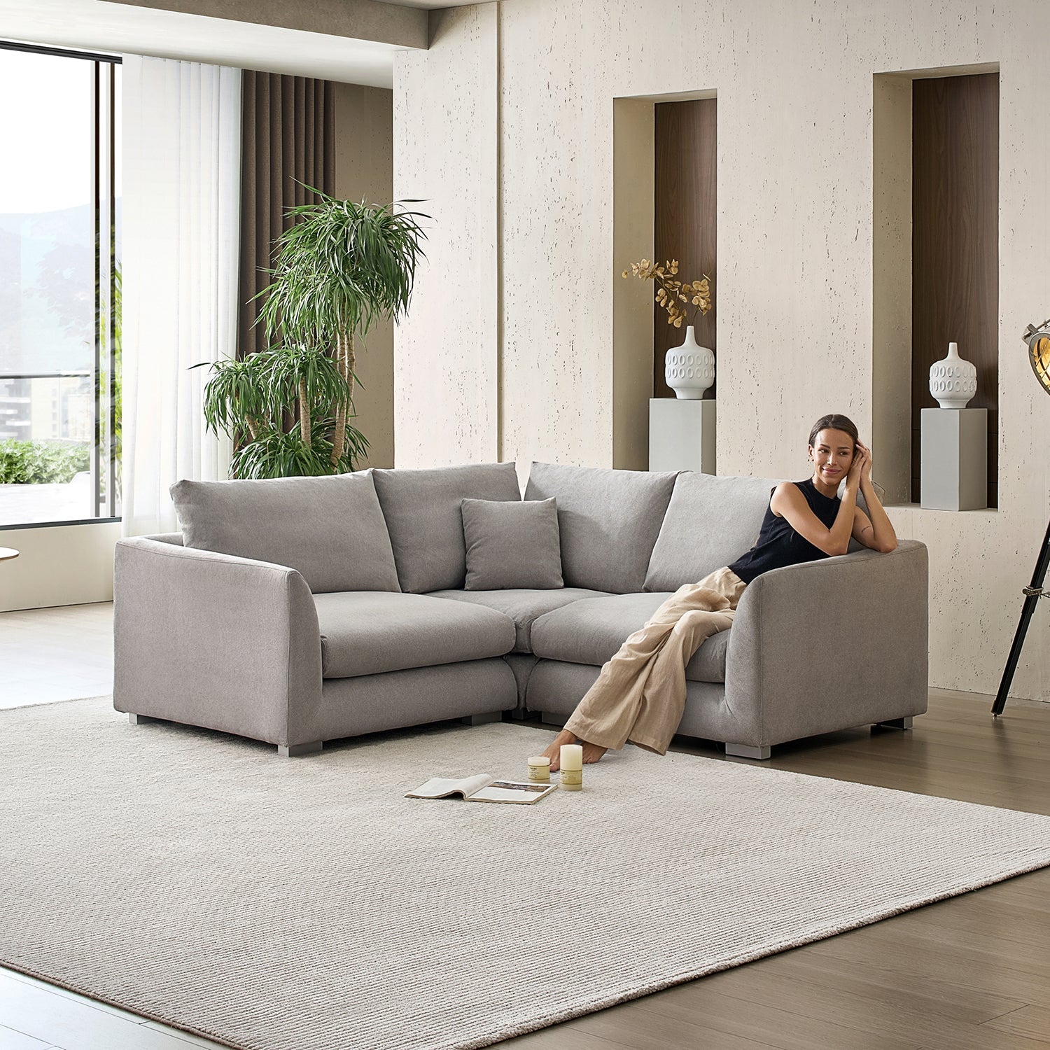 Sofa - Feathers L Sectional - MC - Mario Capasa