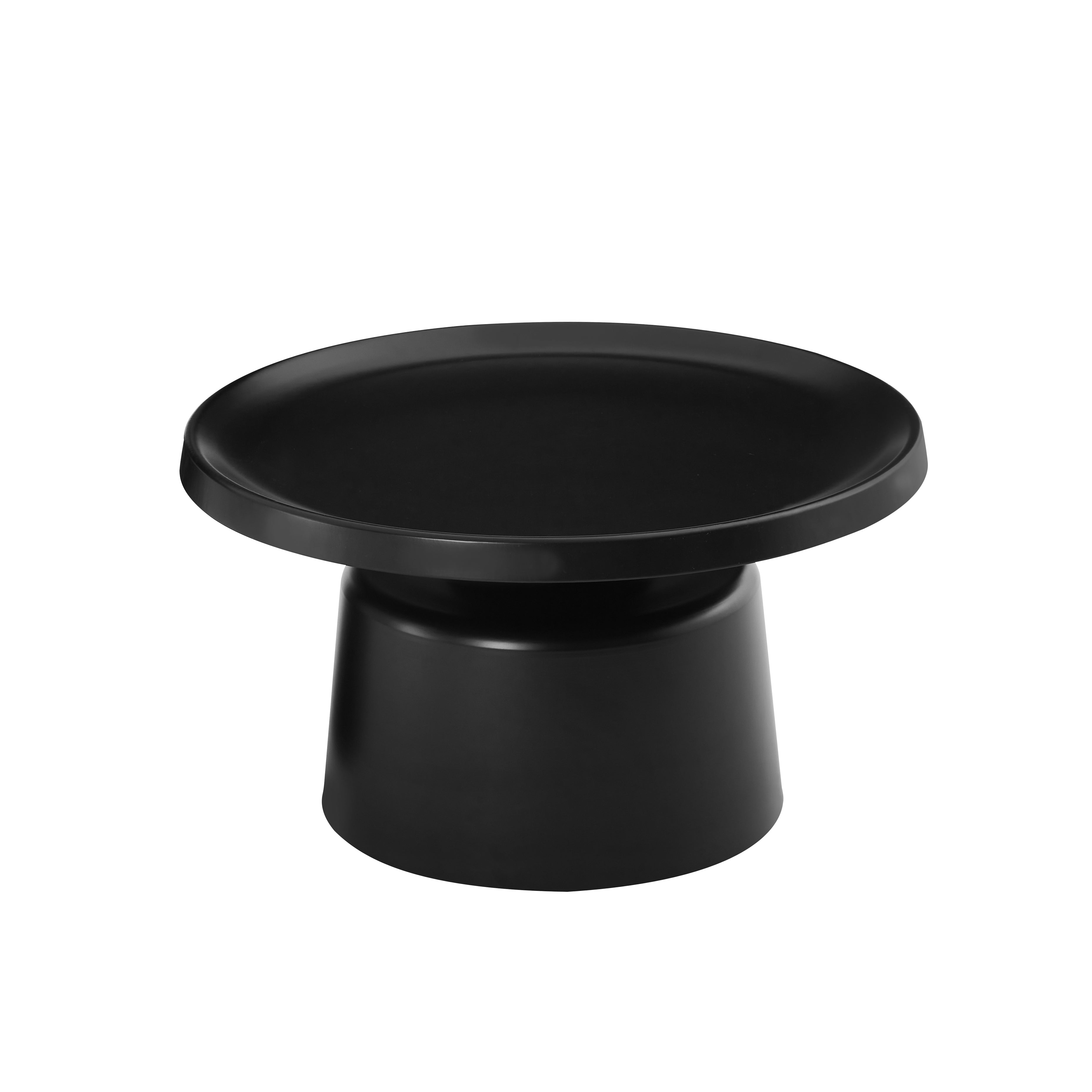 Circular Black coffee table with white background