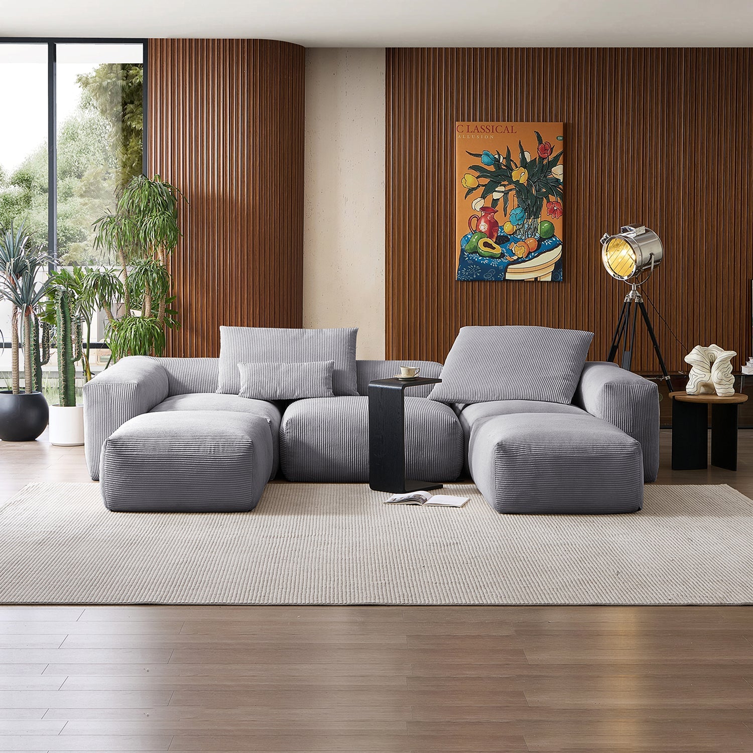 Modular Sofa - Mellow Extra Deep U Sectional with Ottoman - MC - Mario Capasa