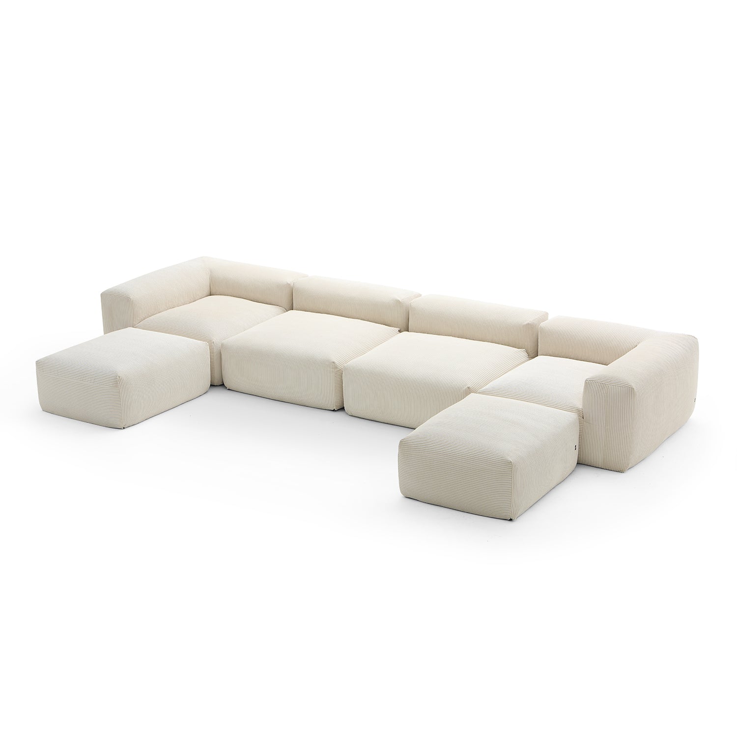 Modular Sofa - Mellow Extra Deep U Sectional with Ottoman - MC - Mario Capasa