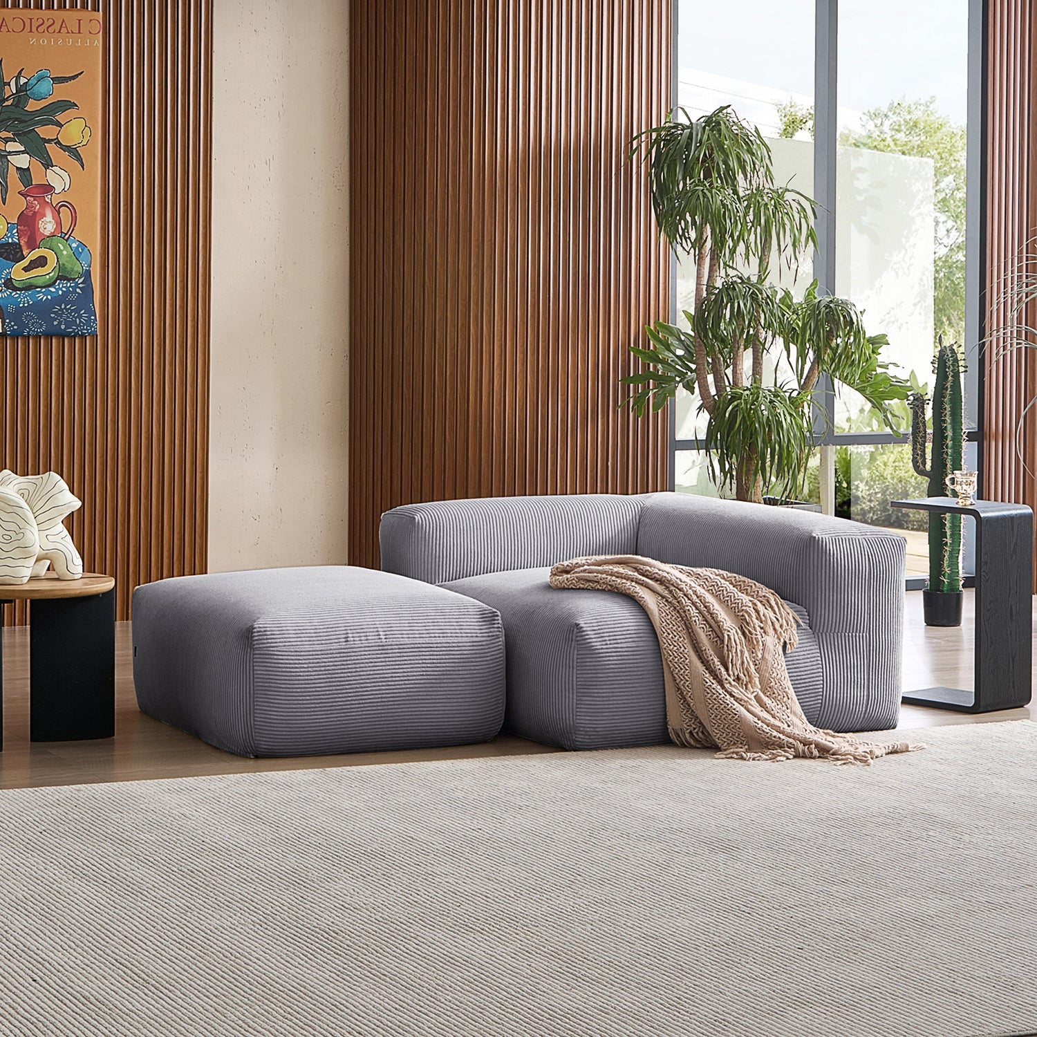 Modular Sofa - Mellow Half - Closed Sectional with Ottoman - MC - Mario Capasa