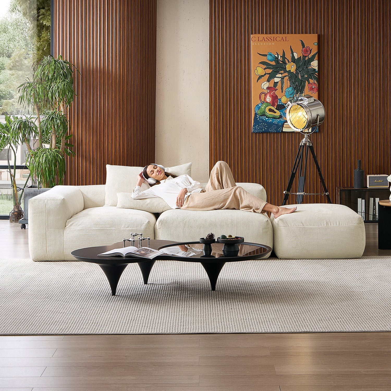 Modular Sofa - Mellow Half - Closed Sectional with Ottoman - MC - Mario Capasa