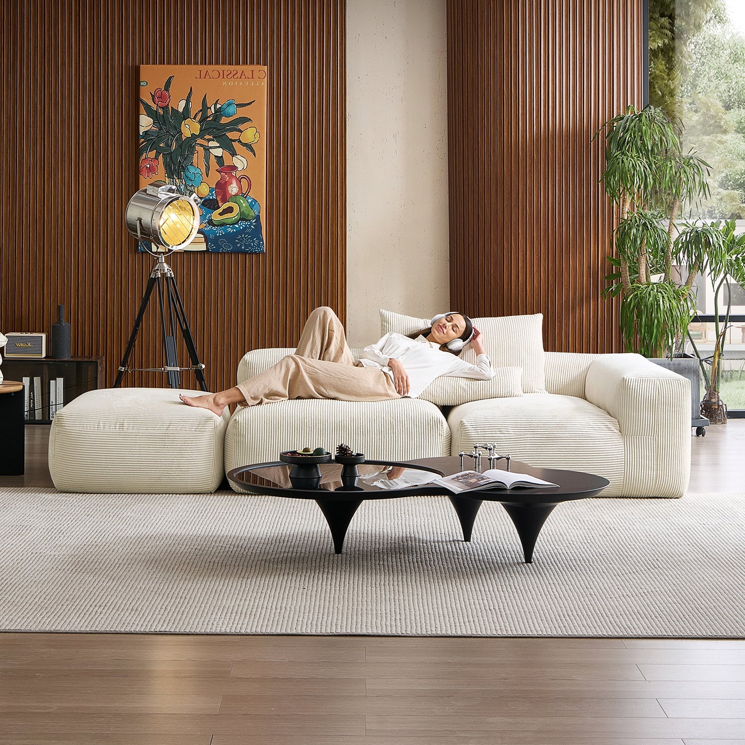 Modular Sofa - Mellow Half - Closed Sectional with Ottoman - MC - Mario Capasa
