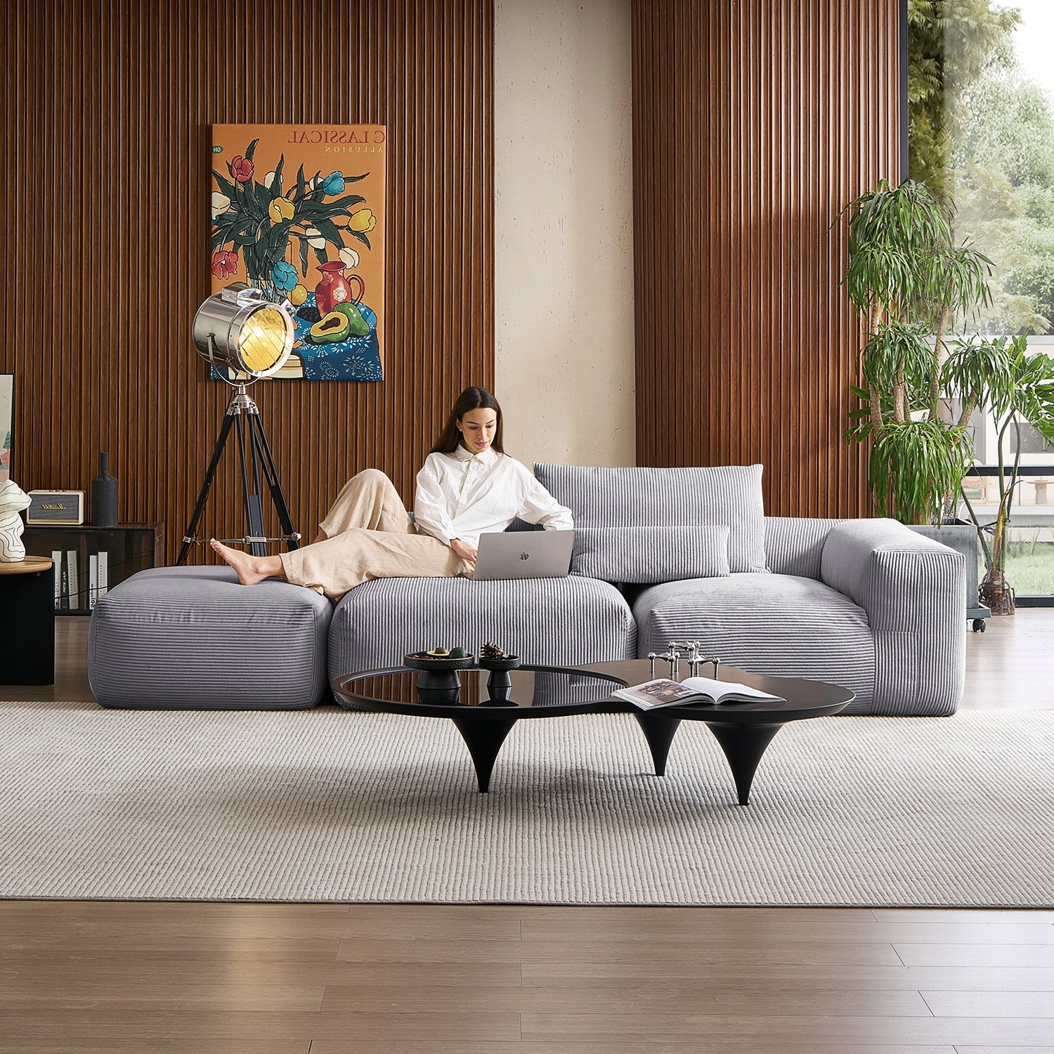 Modular Sofa - Mellow Half - Closed Sectional with Ottoman - MC - Mario Capasa