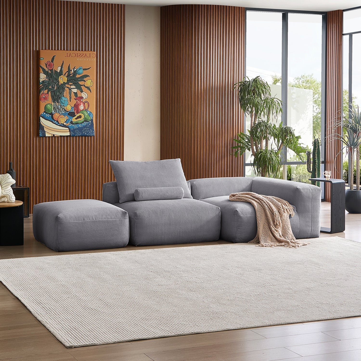 Modular Sofa - Mellow Half - Closed Sectional with Ottoman - MC - Mario Capasa