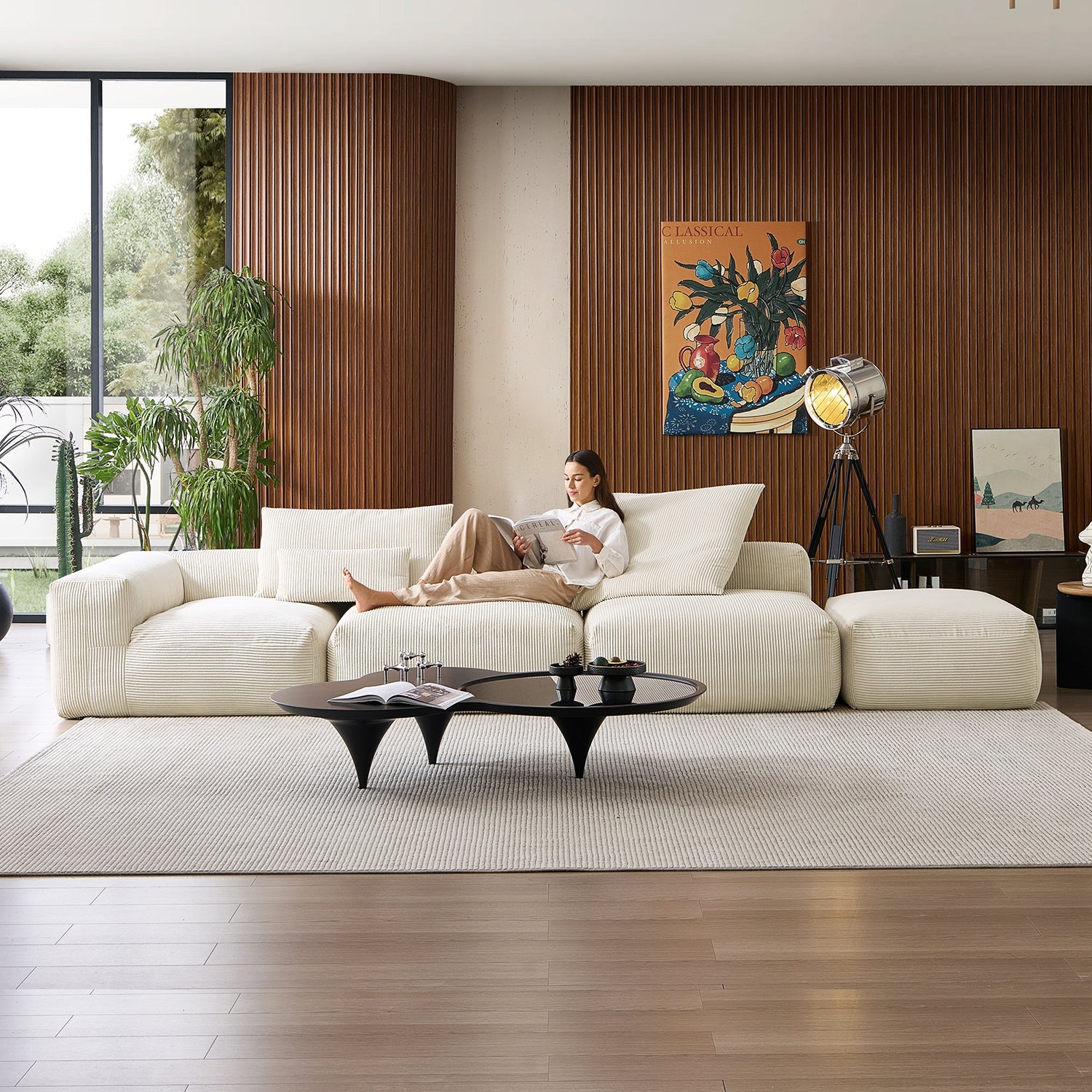 Modular Sofa - Mellow Half - Closed Sectional with Ottoman - MC - Mario Capasa