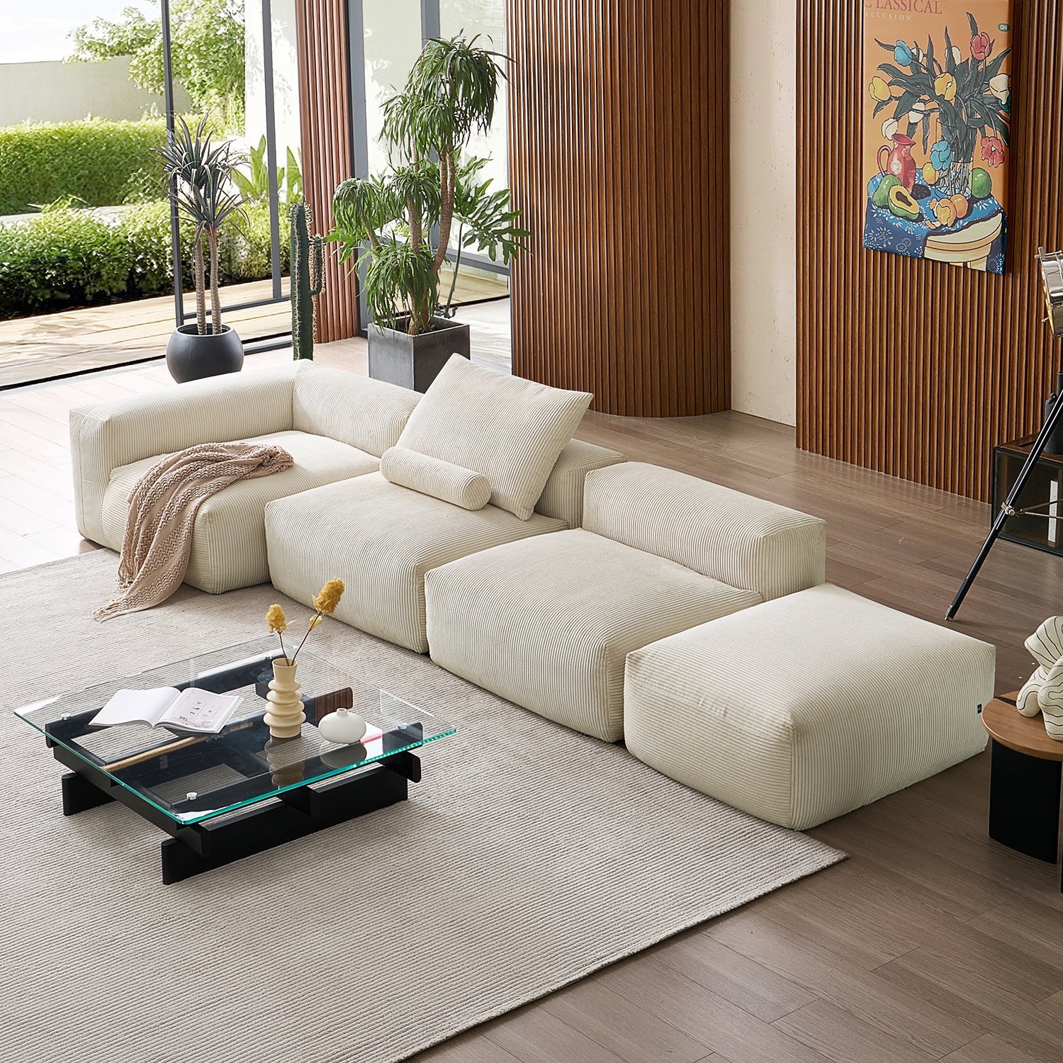 Modular Sofa - Mellow Half - Closed Sectional with Ottoman - MC - Mario Capasa