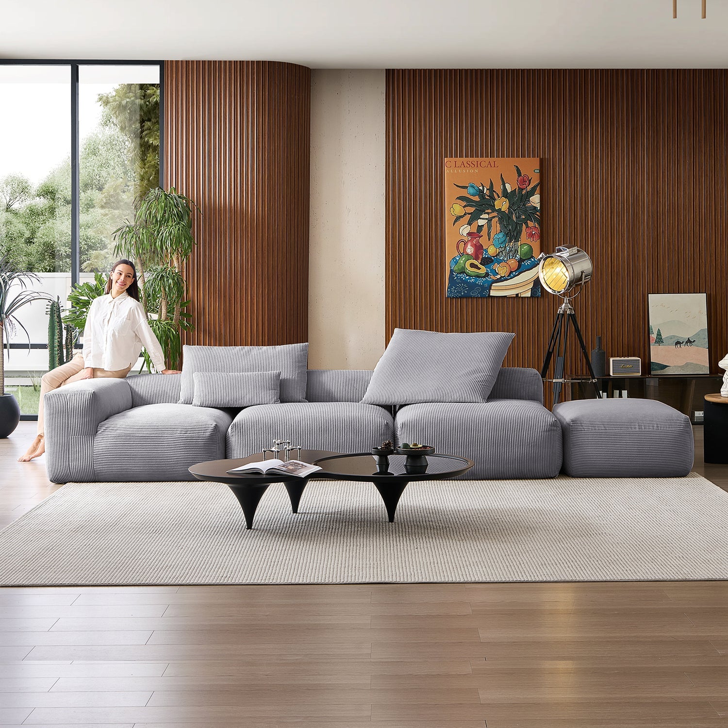 Modular Sofa - Mellow Half - Closed Sectional with Ottoman - MC - Mario Capasa