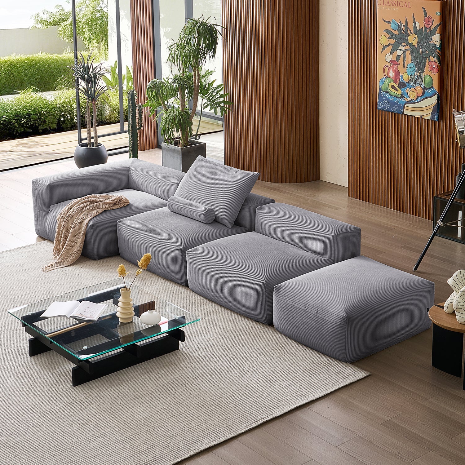 Modular Sofa - Mellow Half - Closed Sectional with Ottoman - MC - Mario Capasa