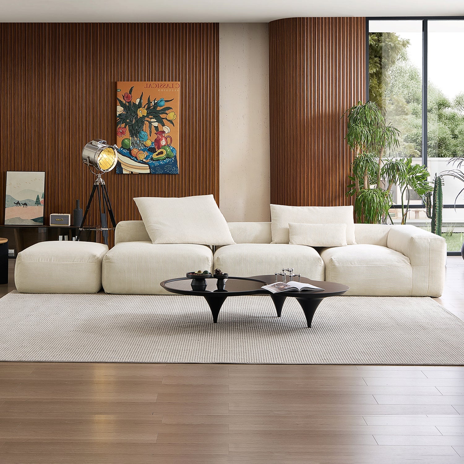 Modular Sofa - Mellow Half - Closed Sectional with Ottoman - MC - Mario Capasa
