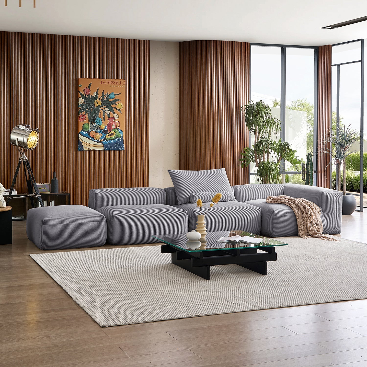 Modular Sofa - Mellow Half - Closed Sectional with Ottoman - MC - Mario Capasa
