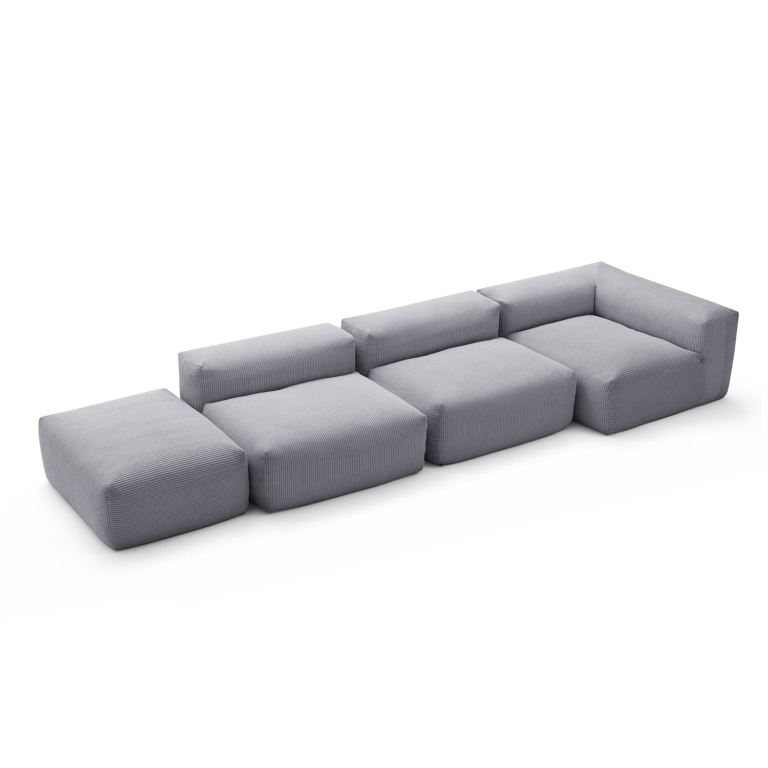 Modular Sofa - Mellow Half - Closed Sectional with Ottoman - MC - Mario Capasa