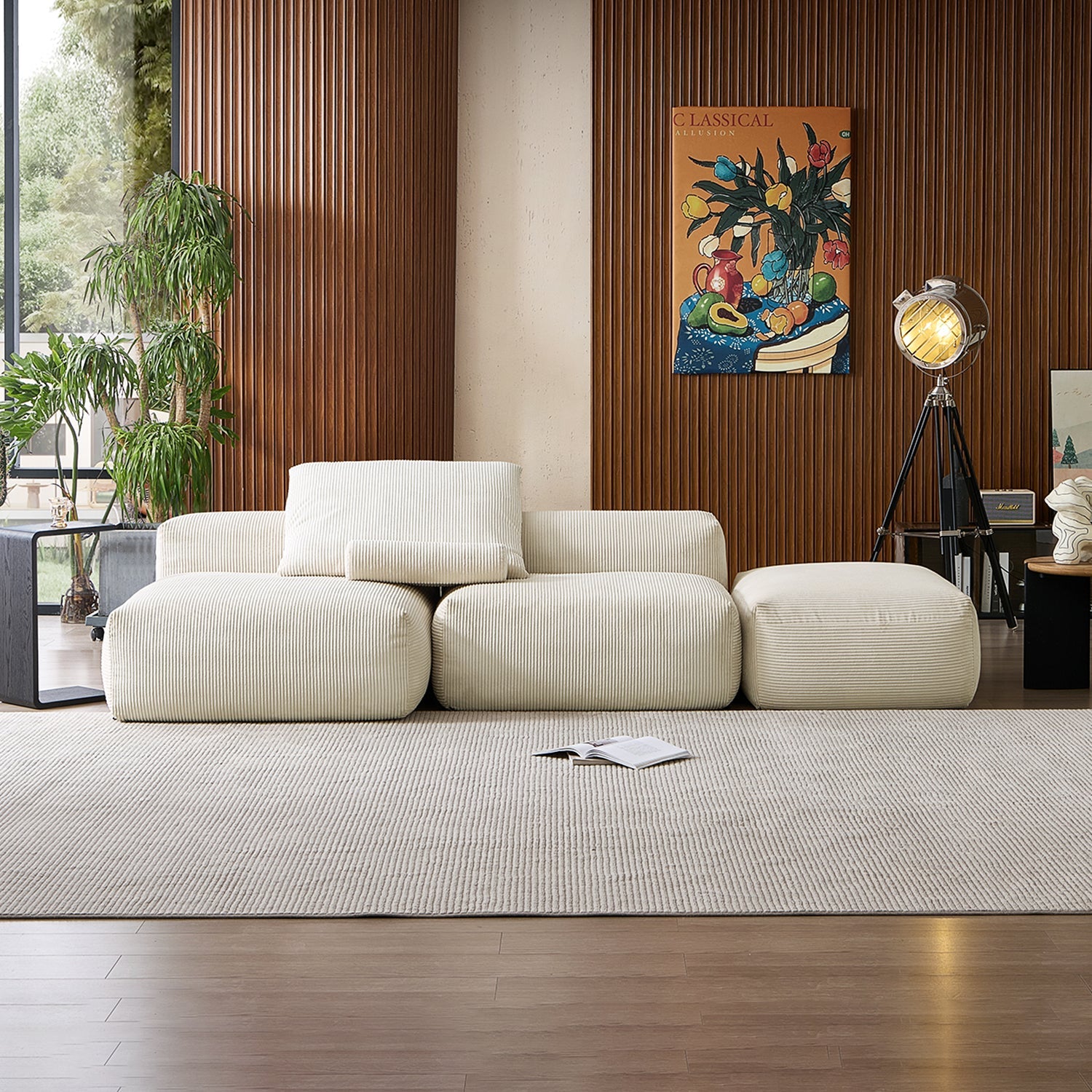 Modular Sofa - Mellow Open Sectional with Ottoman - MC - Mario Capasa