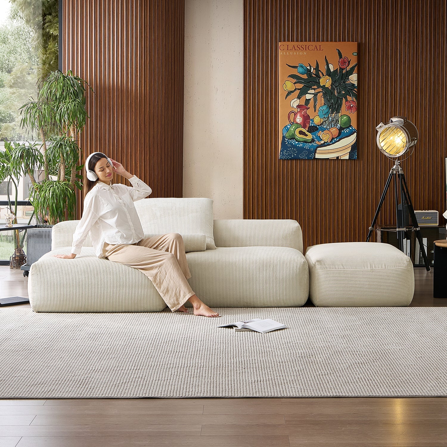 Modular Sofa - Mellow Open Sectional with Ottoman - MC - Mario Capasa
