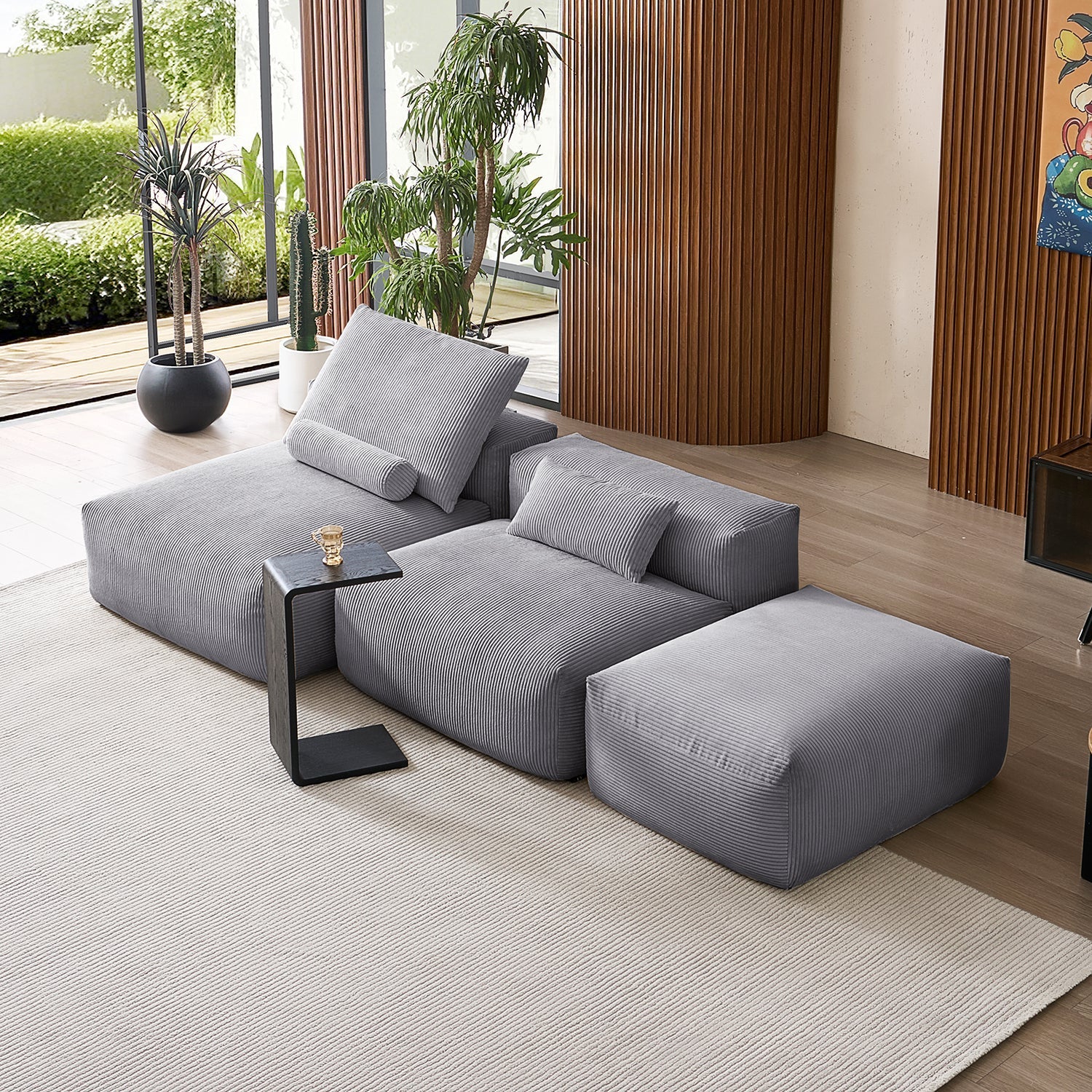 Modular Sofa - Mellow Open Sectional with Ottoman - MC - Mario Capasa