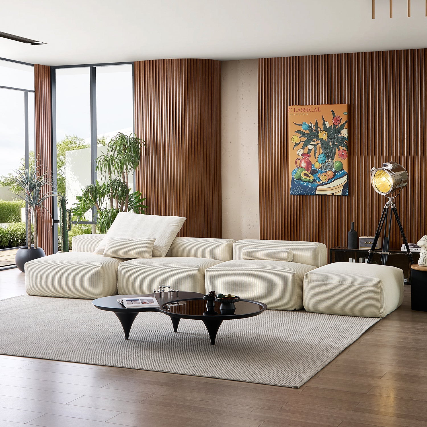 Modular Sofa - Mellow Open Sectional with Ottoman - MC - Mario Capasa