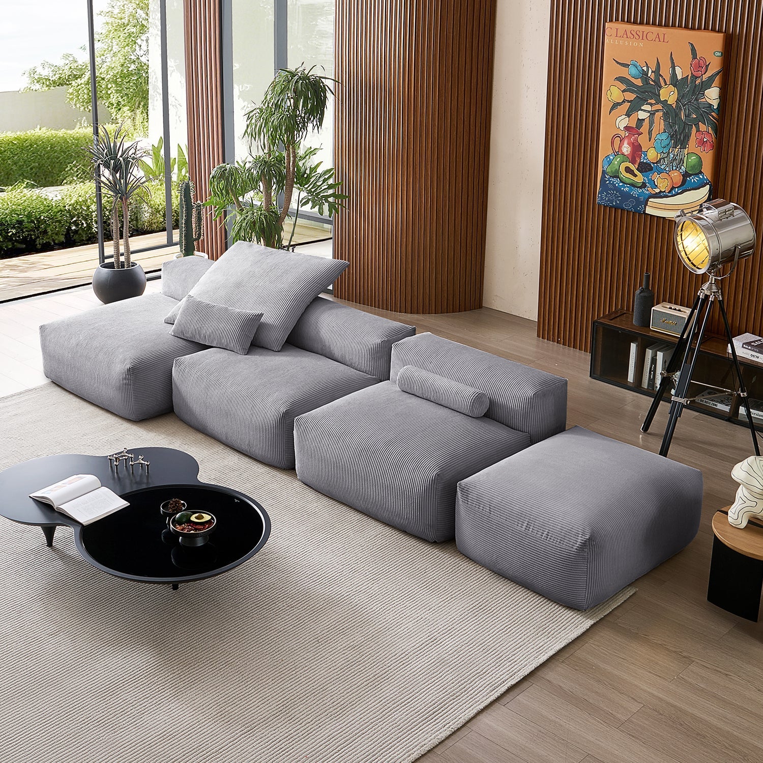 Modular Sofa - Mellow Open Sectional with Ottoman - MC - Mario Capasa