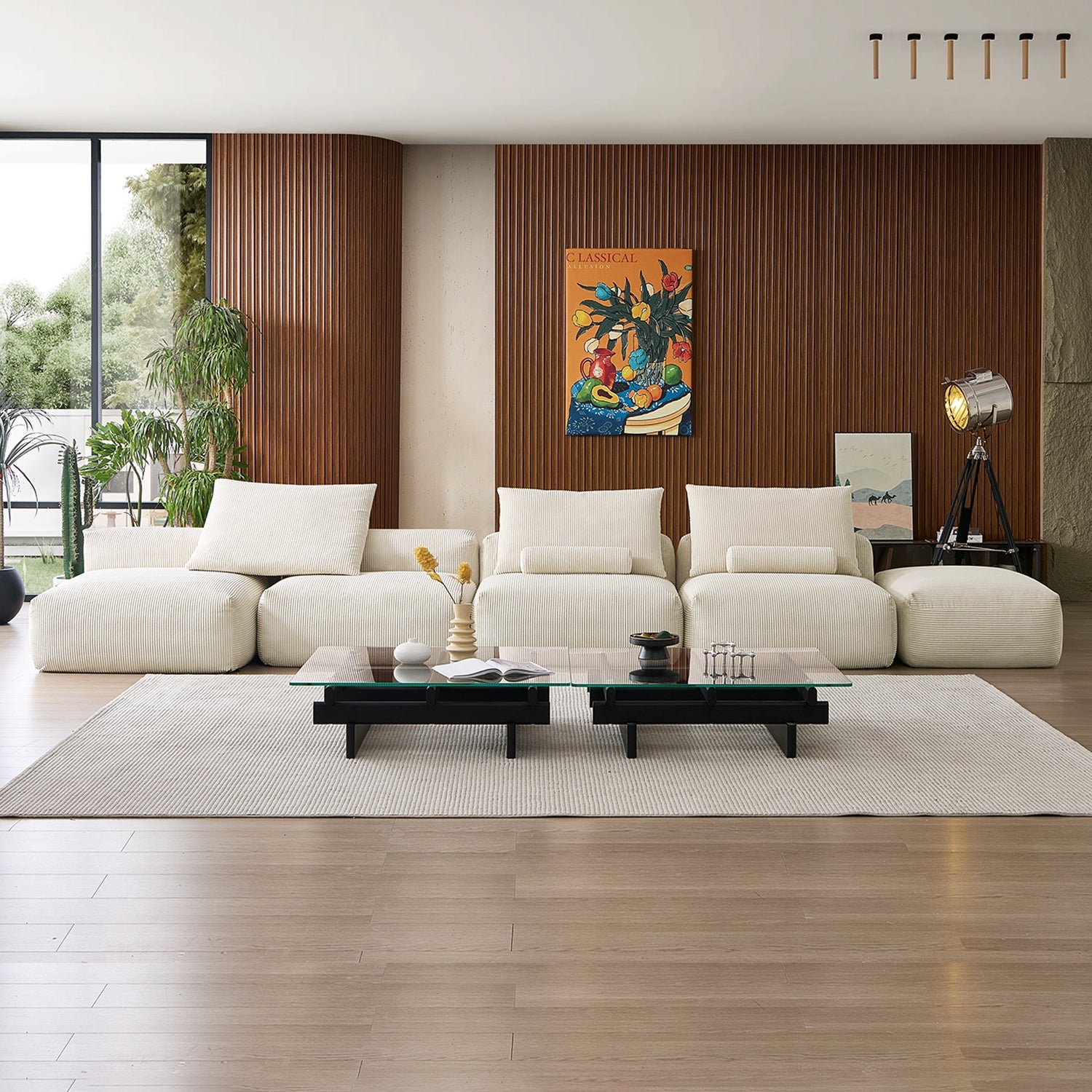 Modular Sofa - Mellow Open Sectional with Ottoman - MC - Mario Capasa