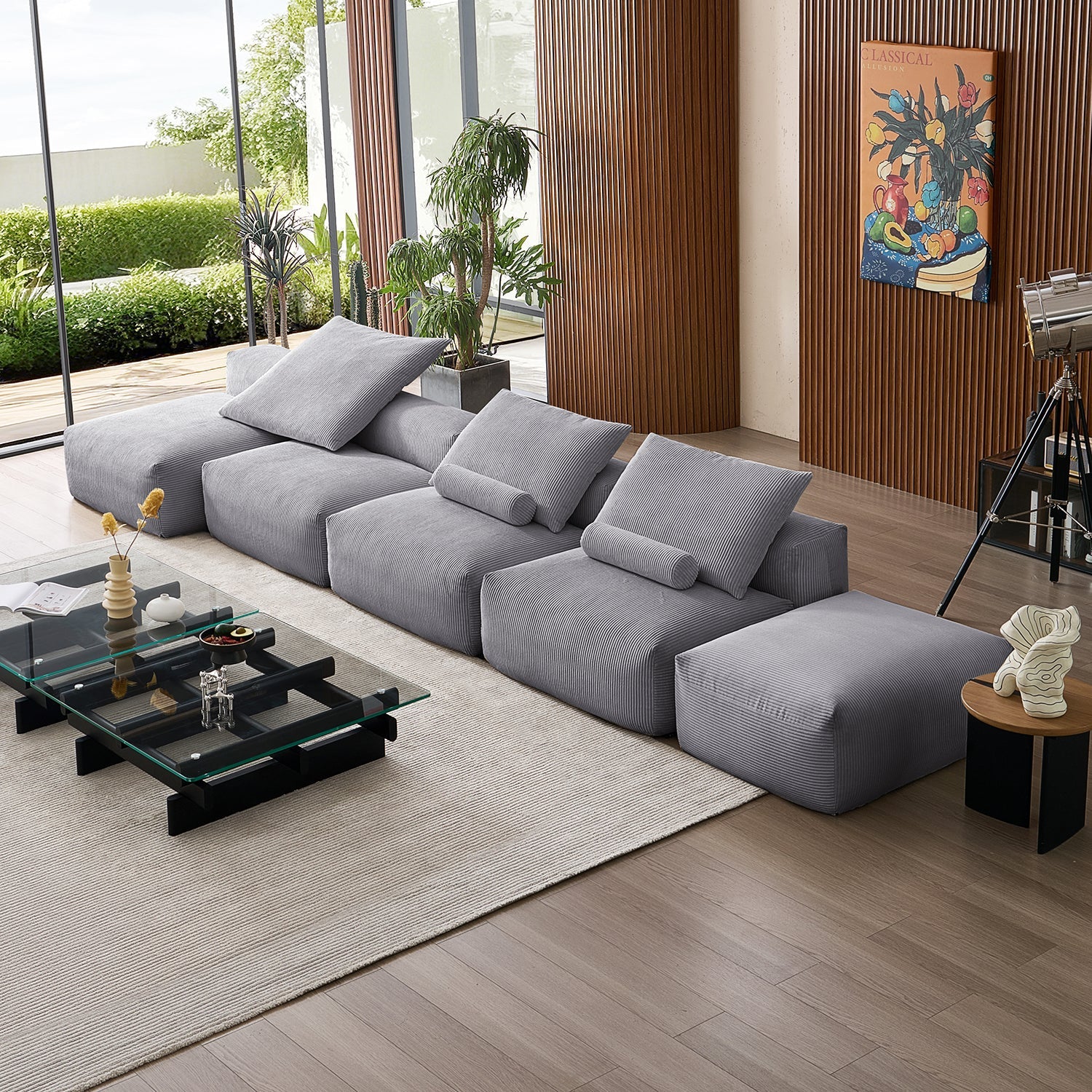 Modular Sofa - Mellow Open Sectional with Ottoman - MC - Mario Capasa