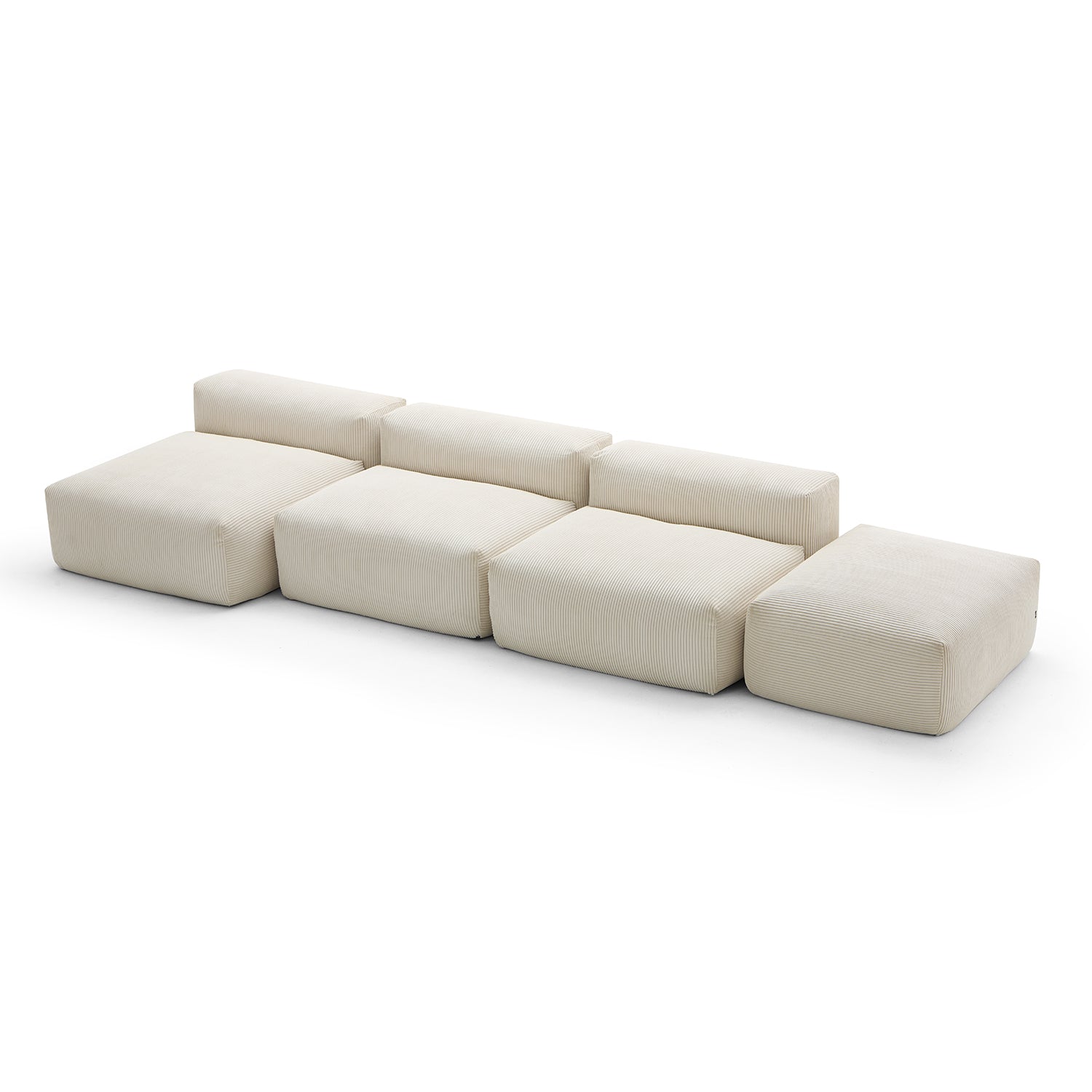 Modular Sofa - Mellow Open Sectional with Ottoman - MC - Mario Capasa