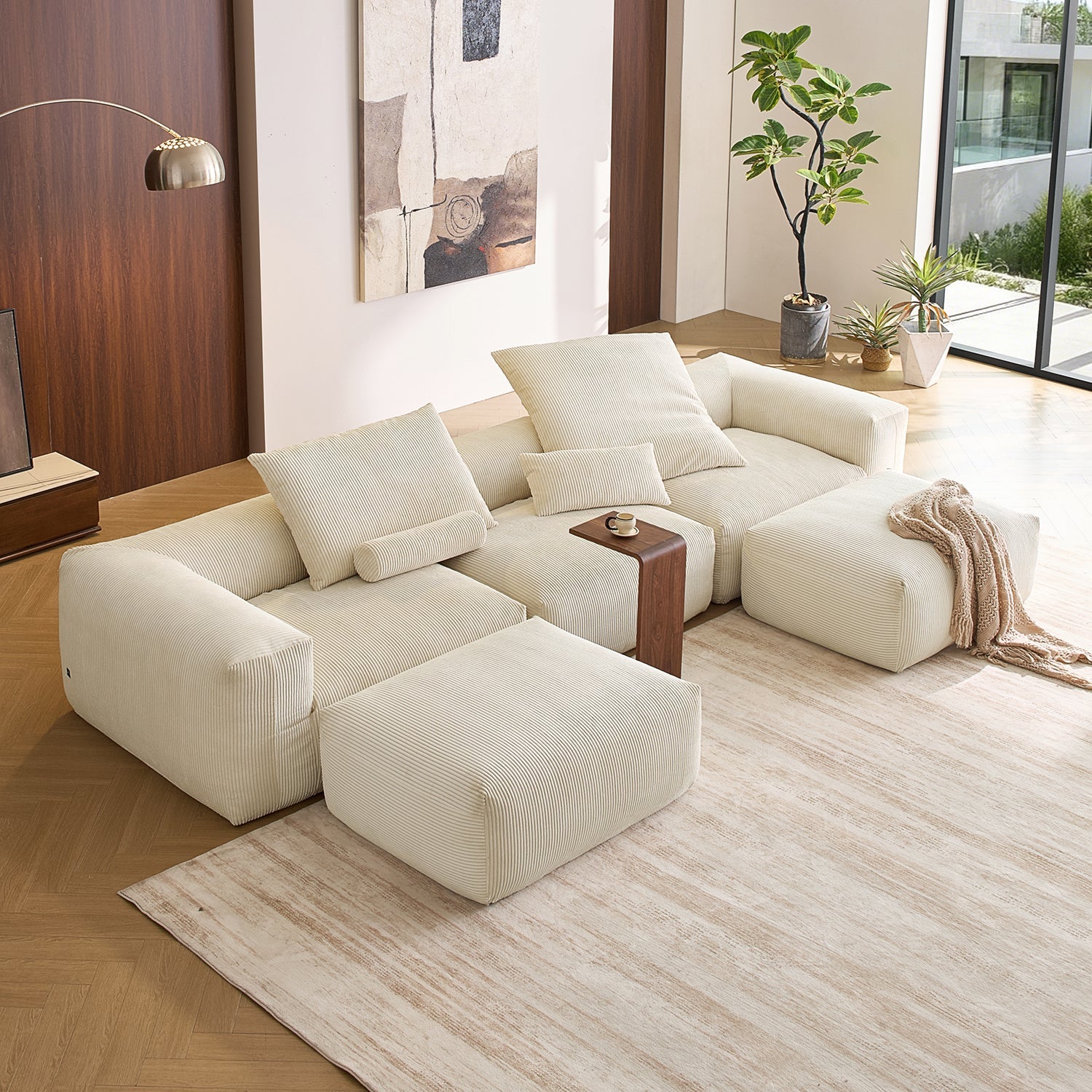 Modular Sofa - Mellow U Sectional with Ottoman - MC - Mario Capasa
