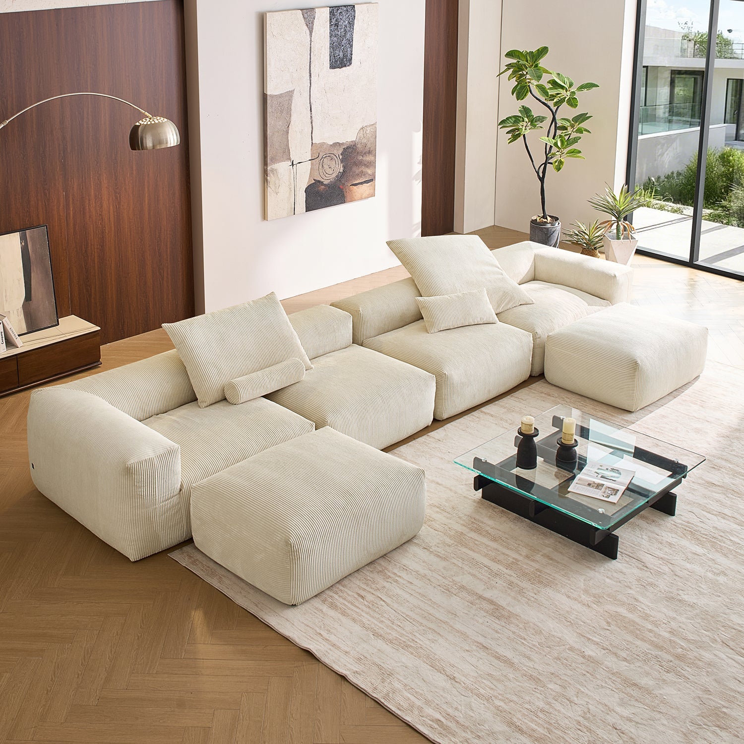 Modular Sofa - Mellow U Sectional with Ottoman - MC - Mario Capasa