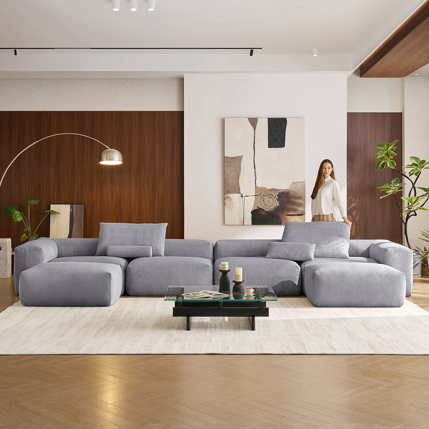Modular Sofa - Mellow U Sectional with Ottoman - MC - Mario Capasa