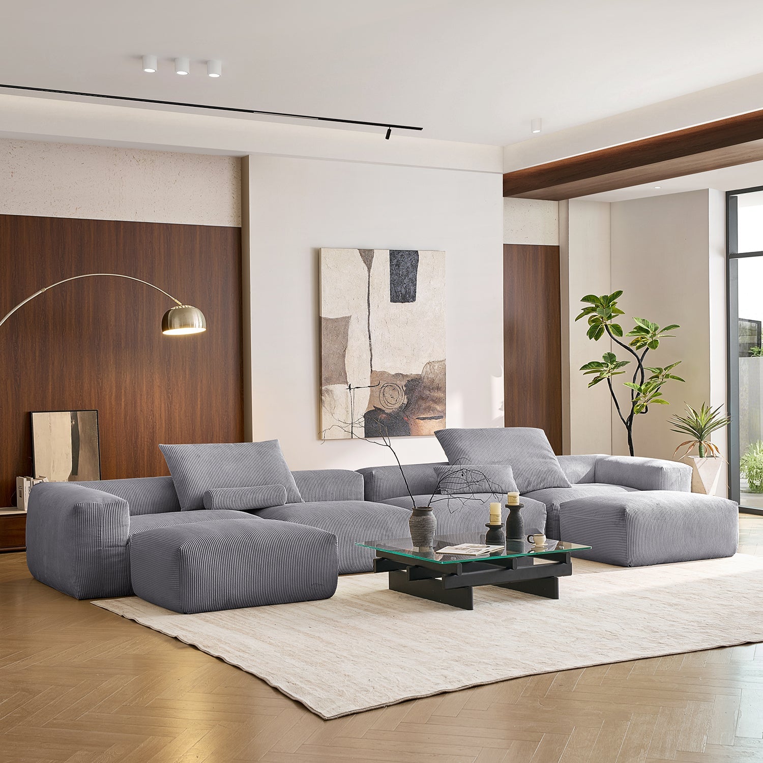 Modular Sofa - Mellow U Sectional with Ottoman - MC - Mario Capasa