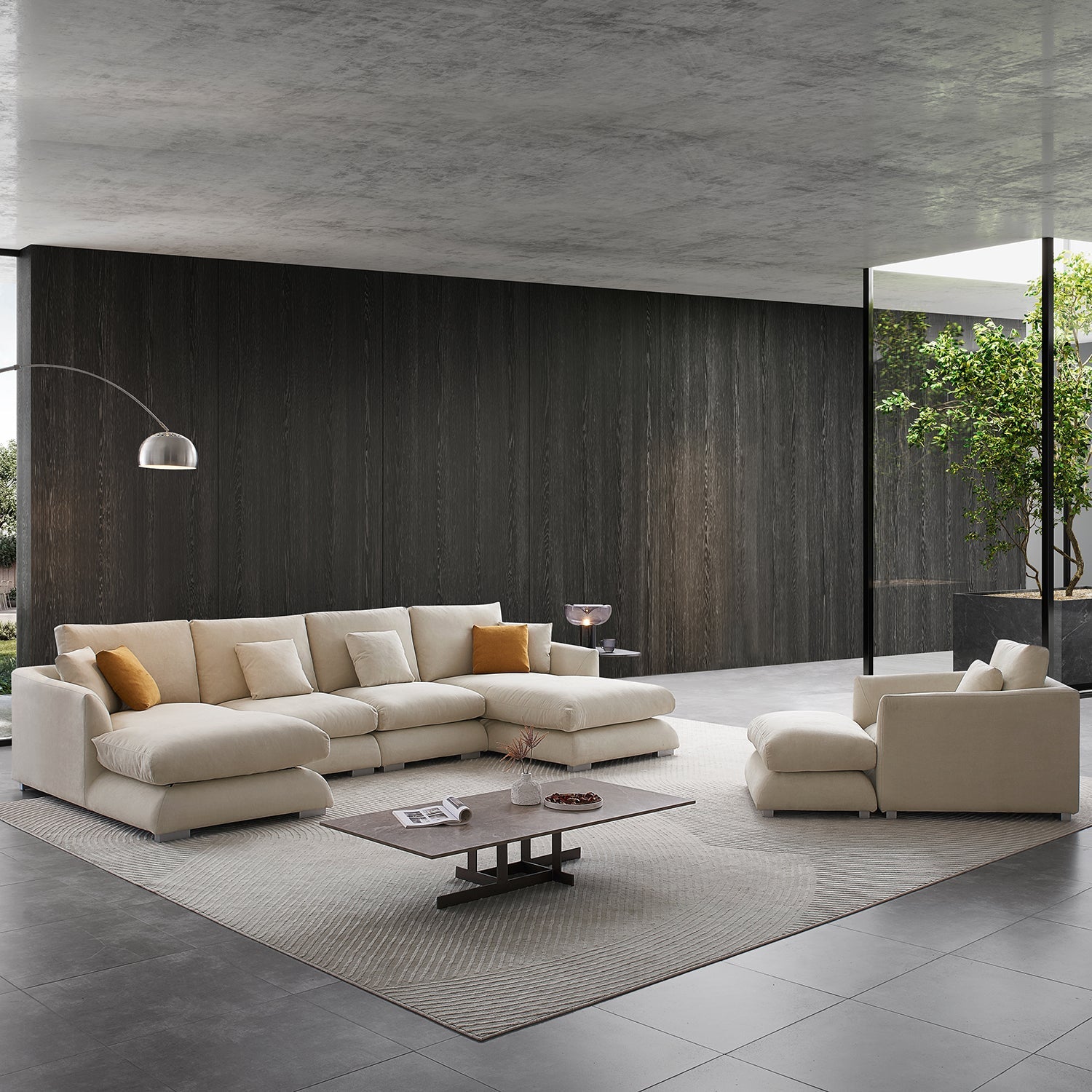 sectional - Feathers U Sectional Room Set - MC - Mario Capasa