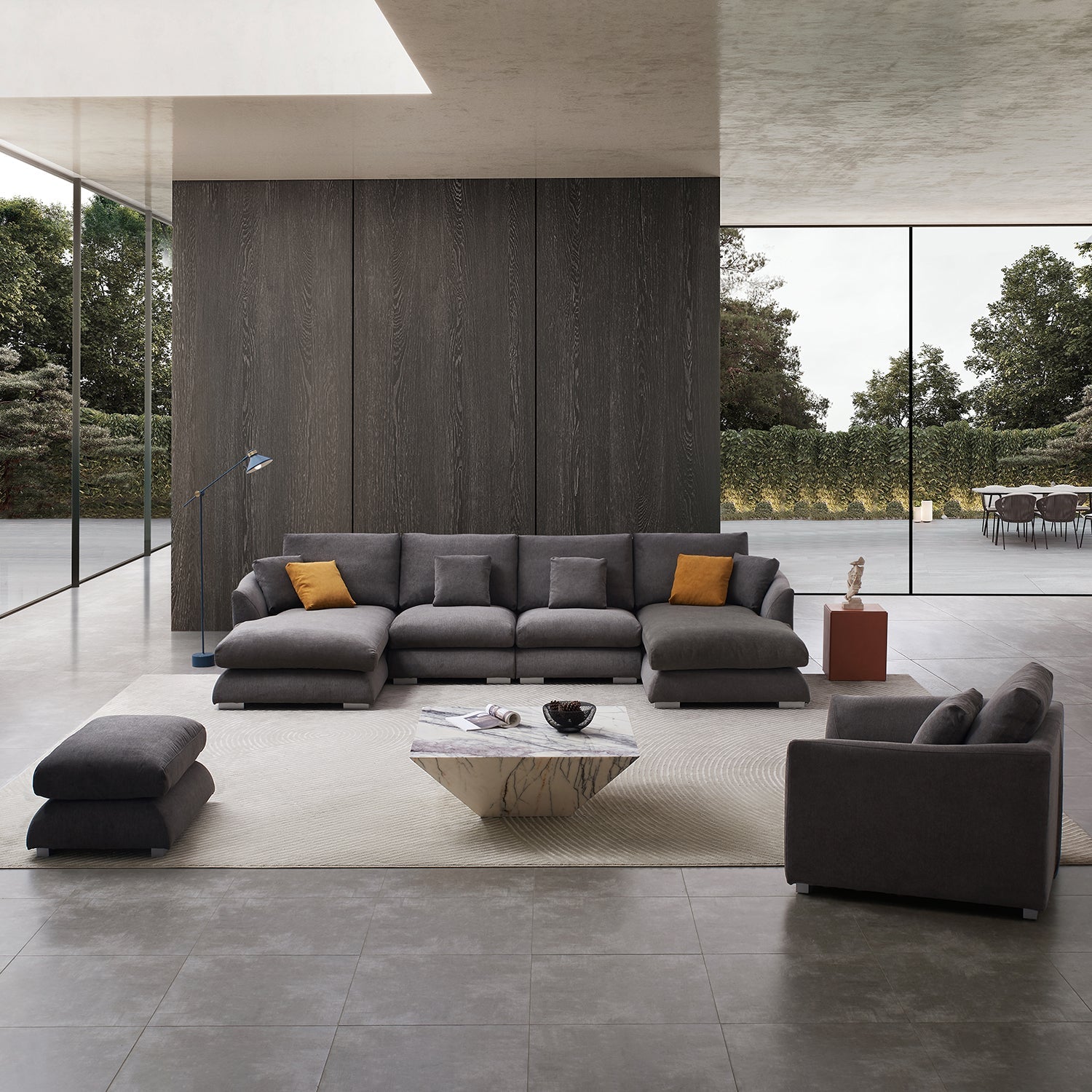 sectional - Feathers U Sectional Room Set - MC - Mario Capasa