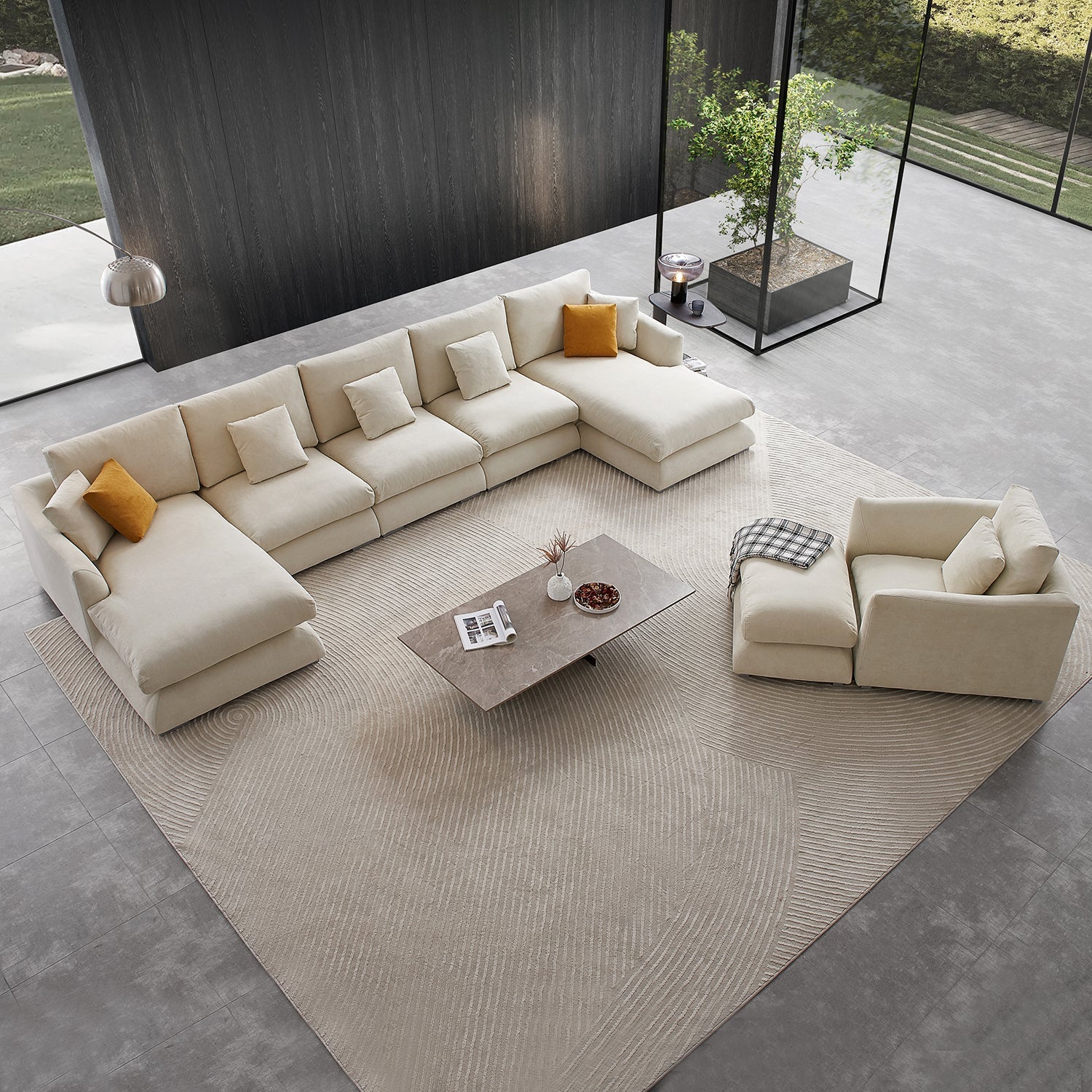 sectional - Feathers U Sectional Room Set - MC - Mario Capasa