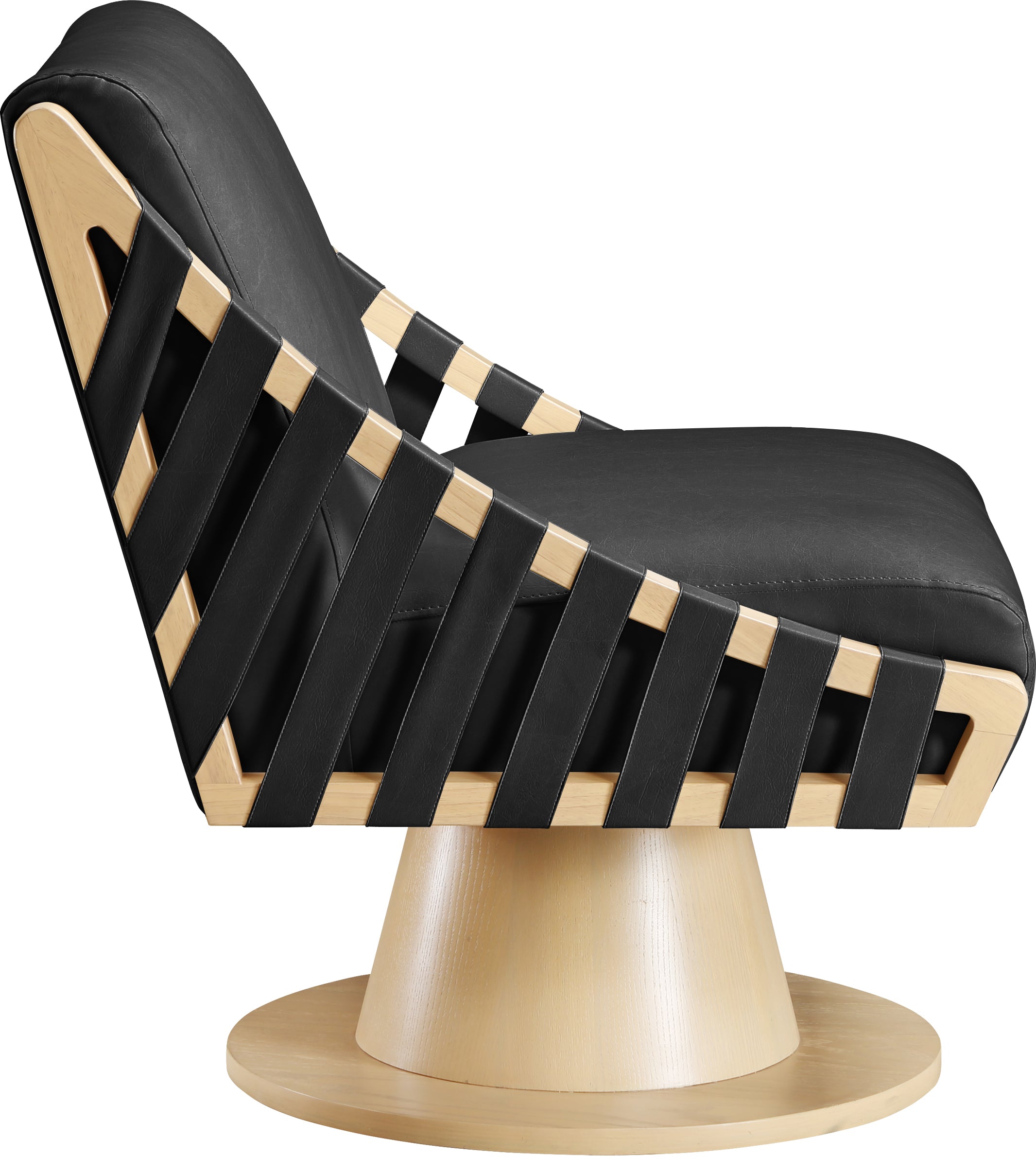 Modern chair with black and beige design on a white background