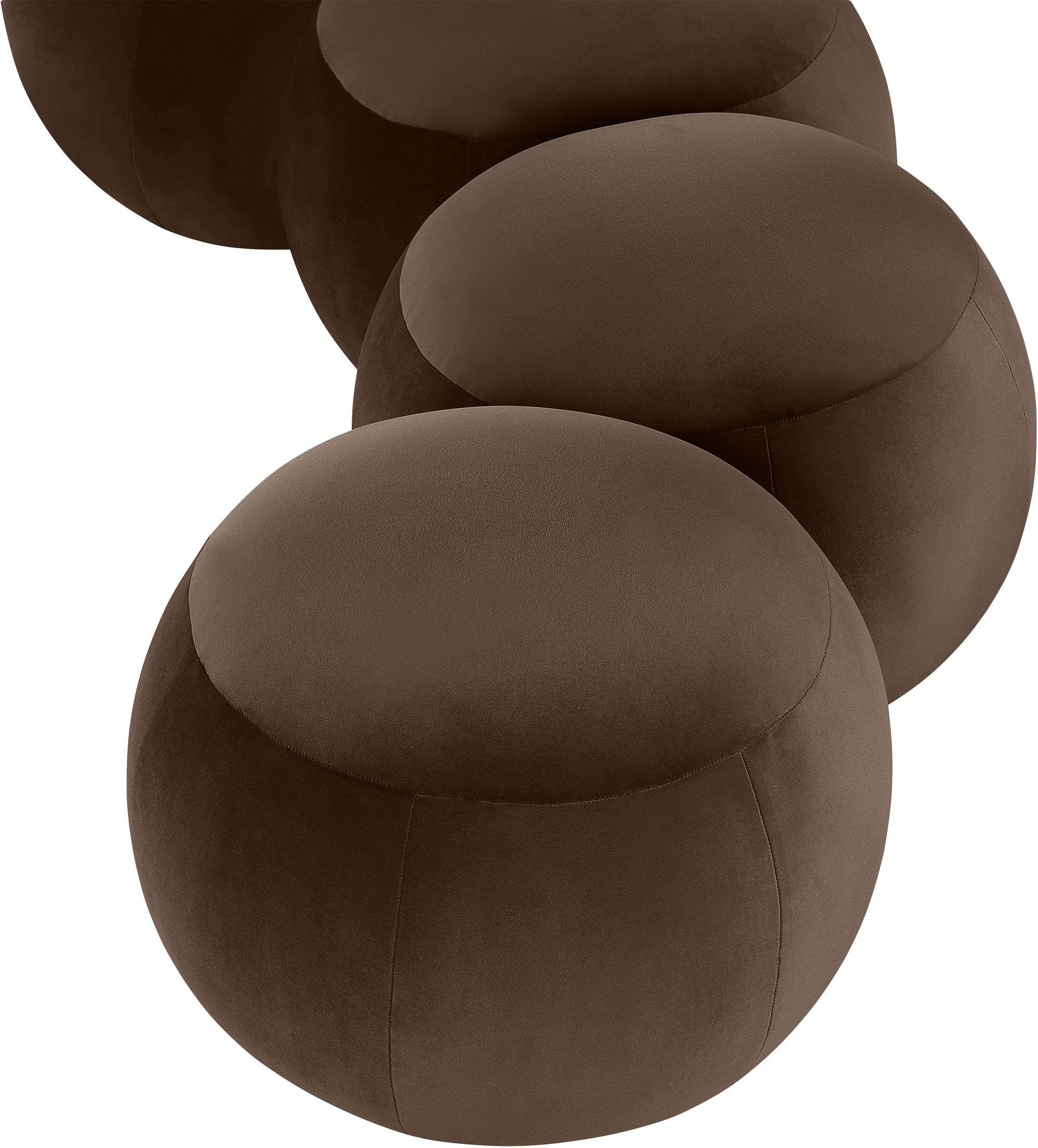 Brown textured ottoman on a white background