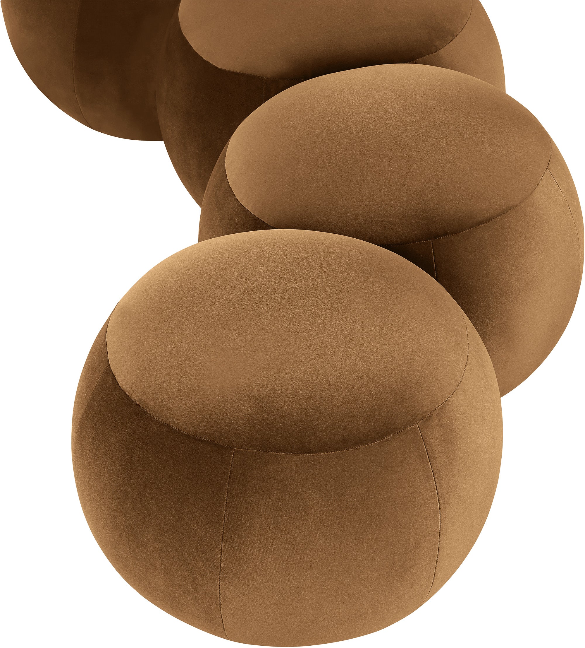 Brown ottoman with a unique design on a white background