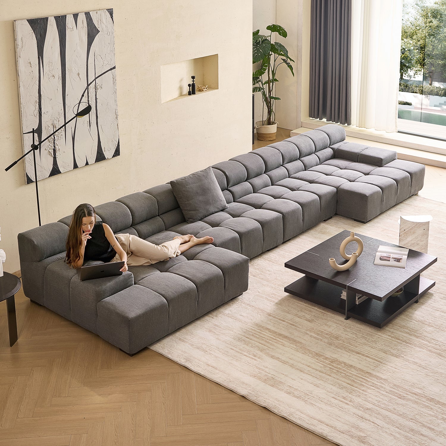sectional - Amora U Sectional Low Arm - MC - Mario Capasa
