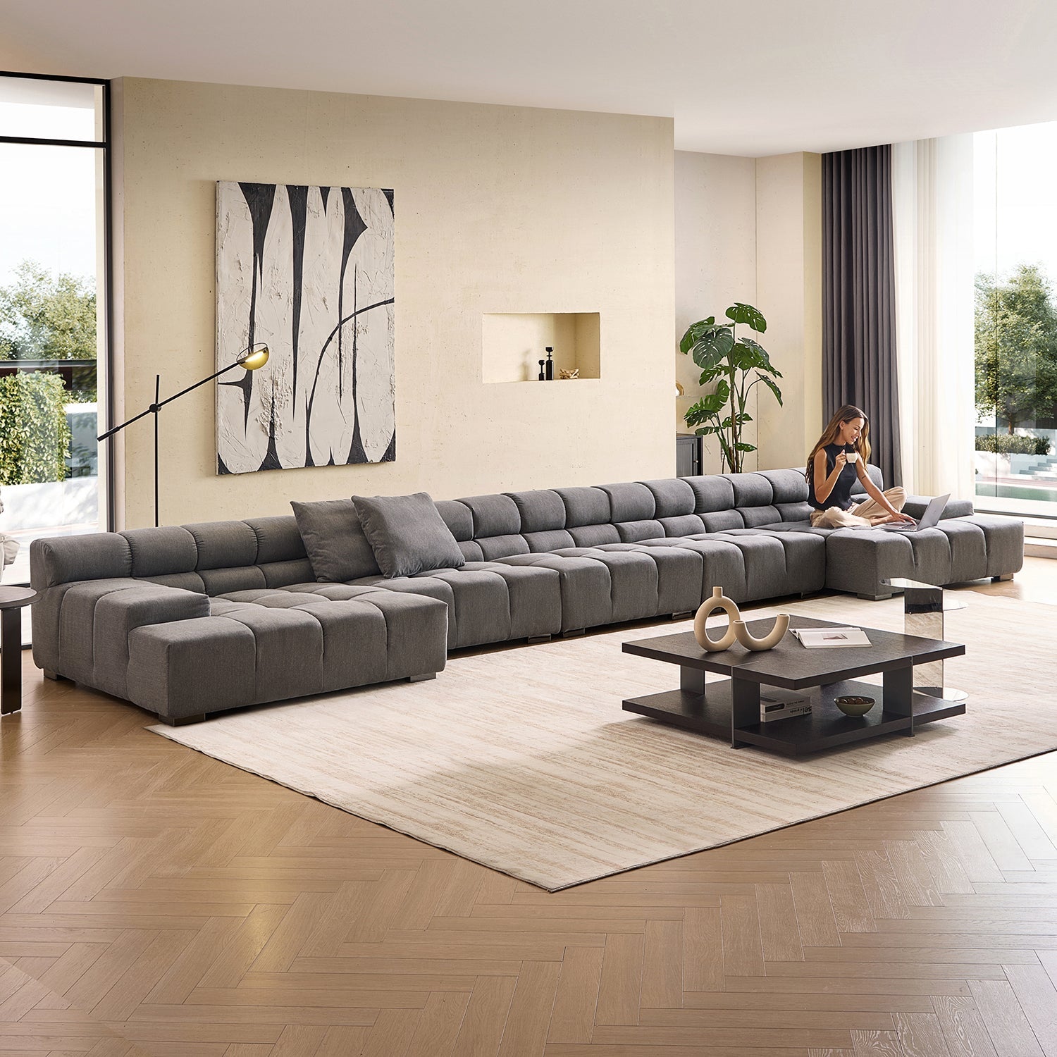 sectional - Amora U Sectional Low Arm - MC - Mario Capasa