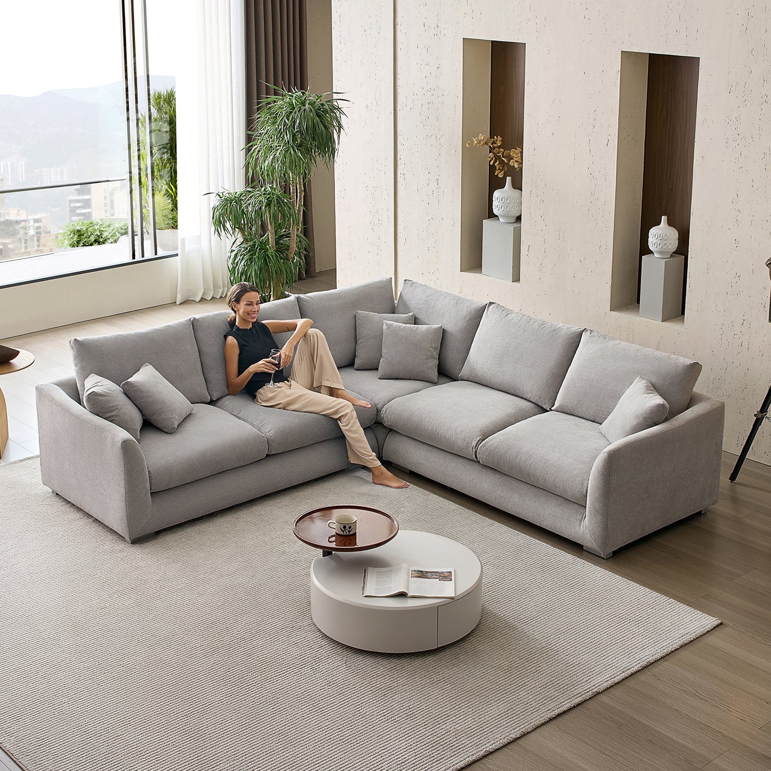 Sofa - Feathers L Sectional - MC - Mario Capasa